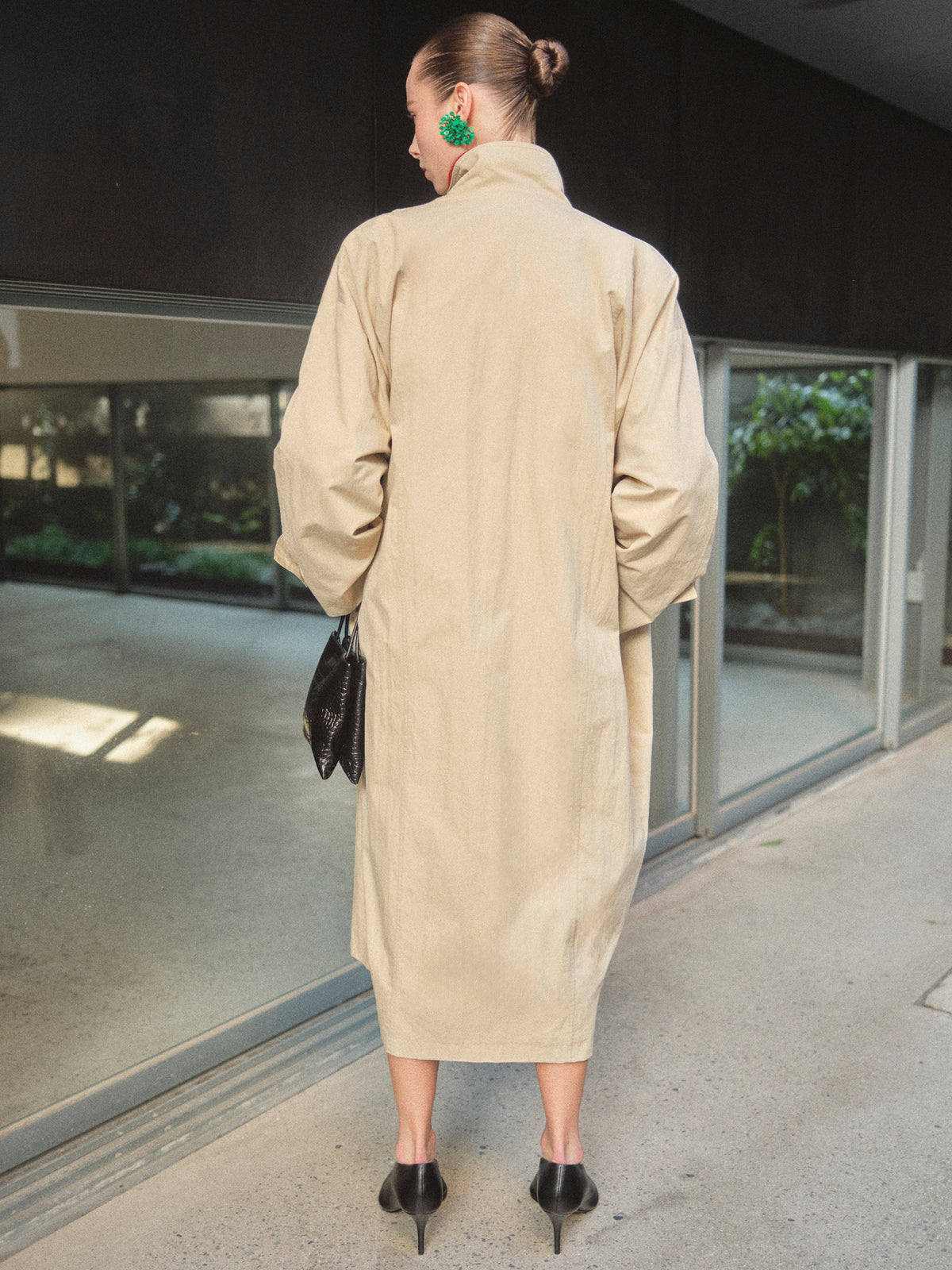 Irvin Voluminous Car Coat, Beige