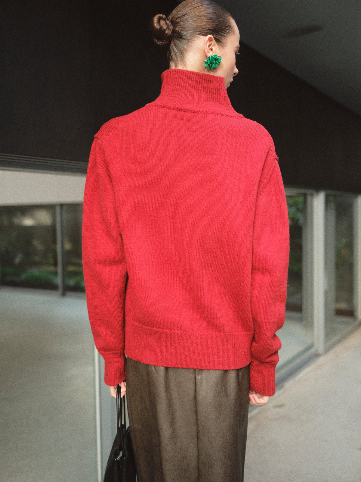 Konny Zipped Sweater, Red