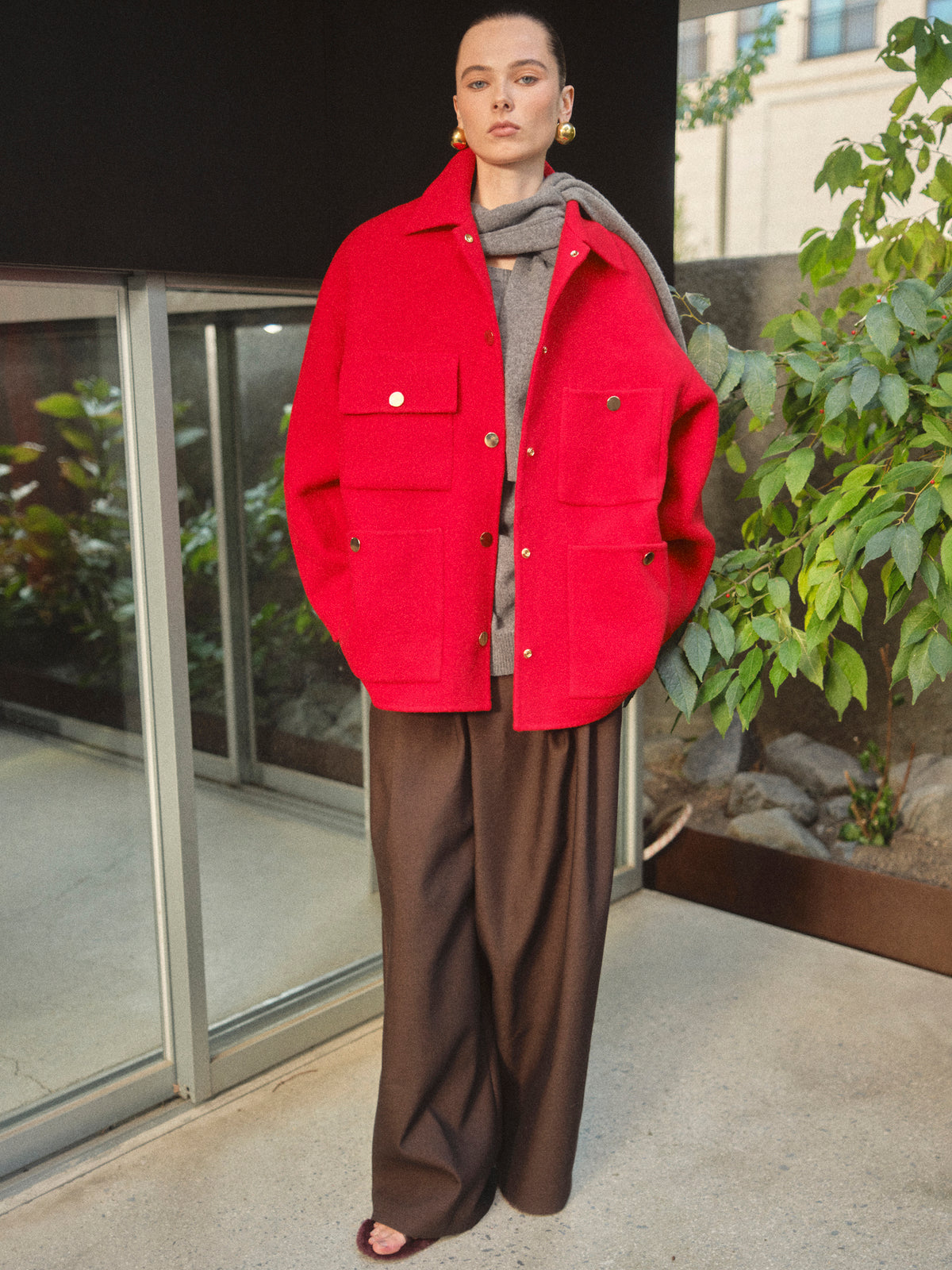 Casati Wool Field Jacket, Red