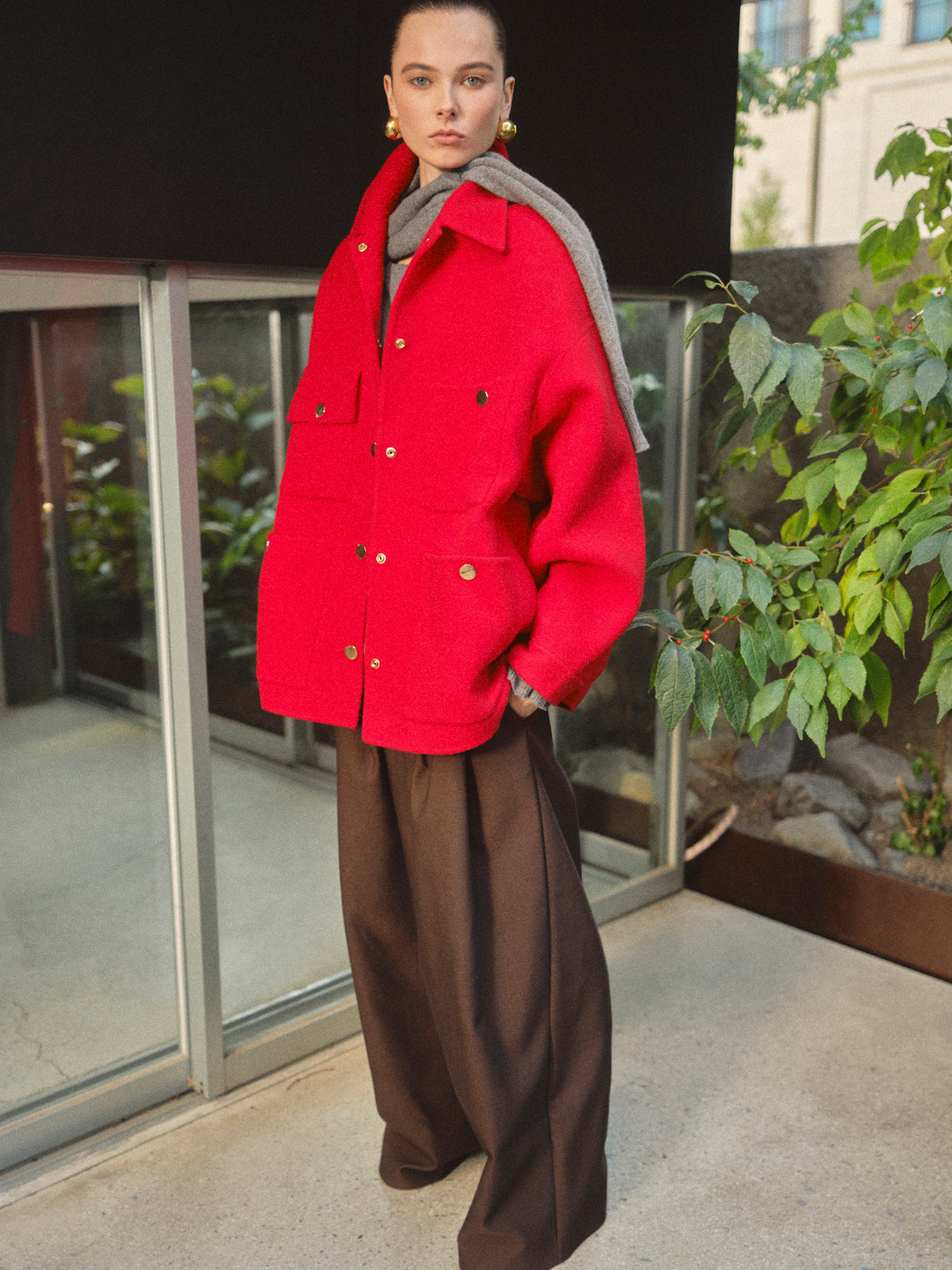 Casati Wool Field Jacket, Red
