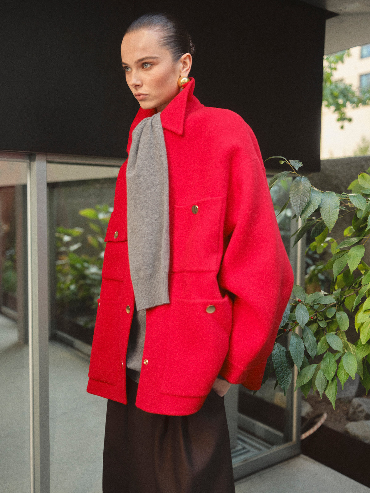 Casati Wool Field Jacket, Red
