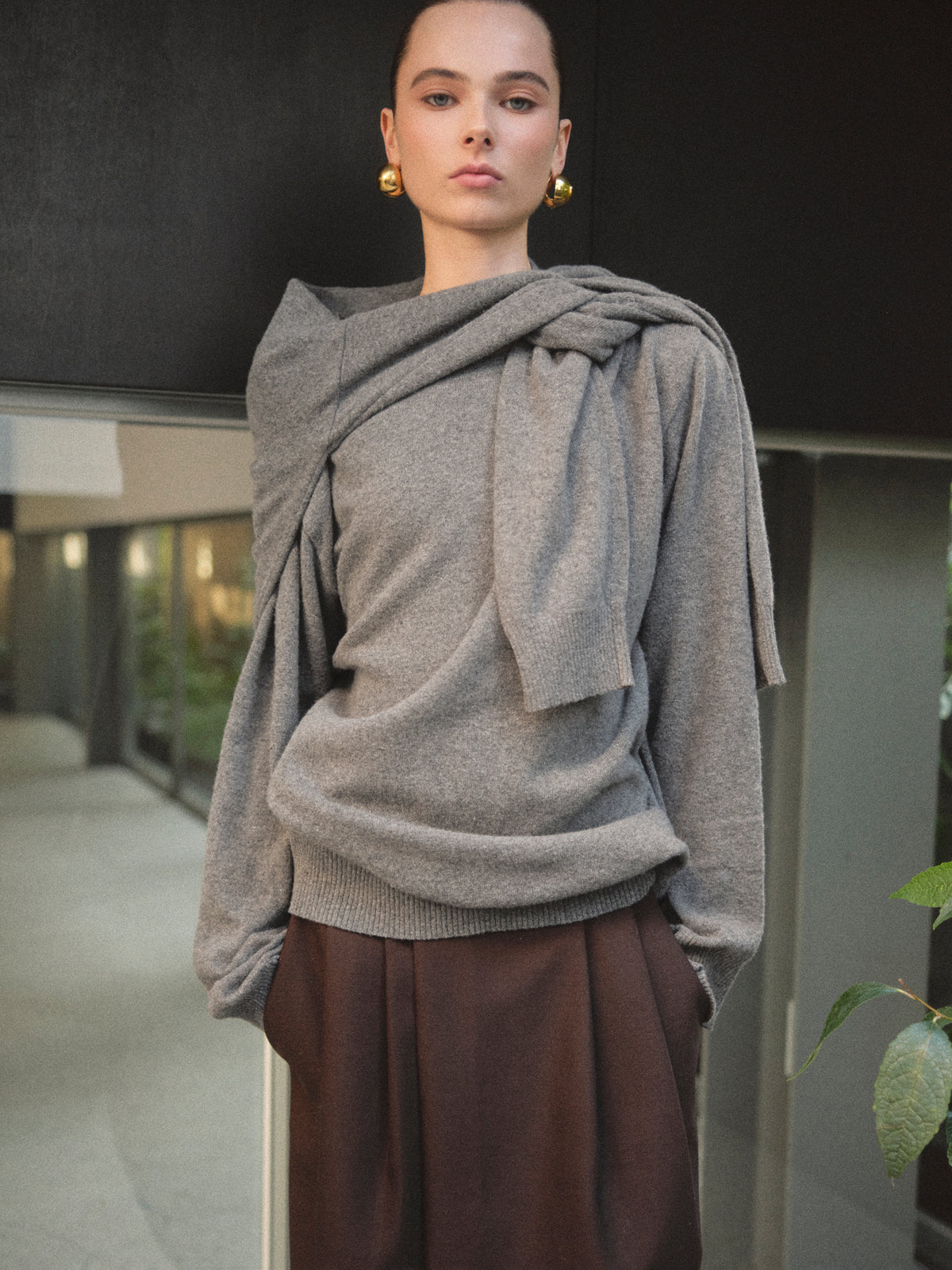 Tio Extra Shawl Sweater, Grey