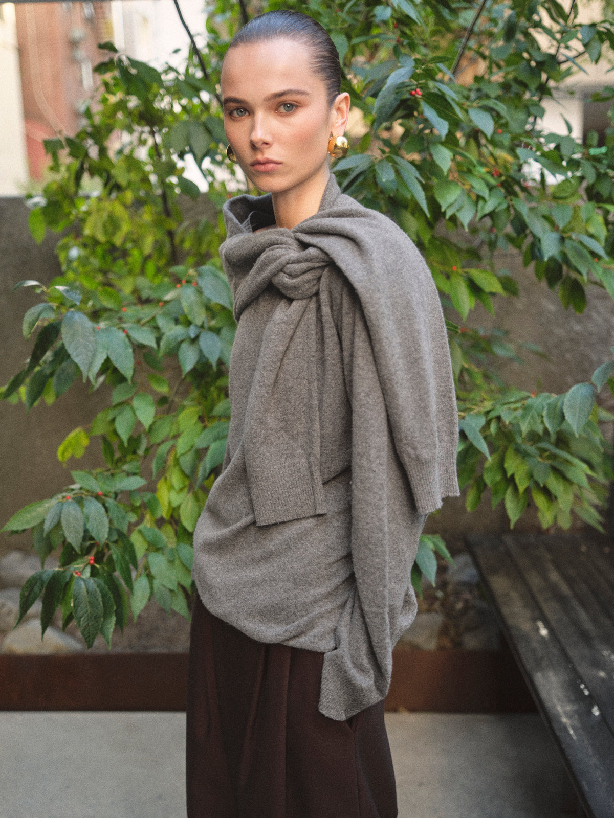 Tio Extra Shawl Sweater, Grey