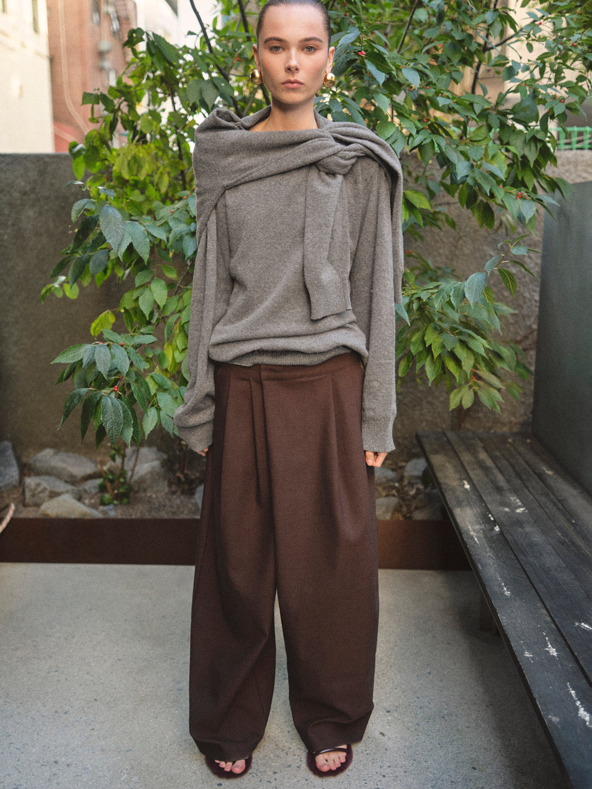 Tio Extra Shawl Sweater, Grey