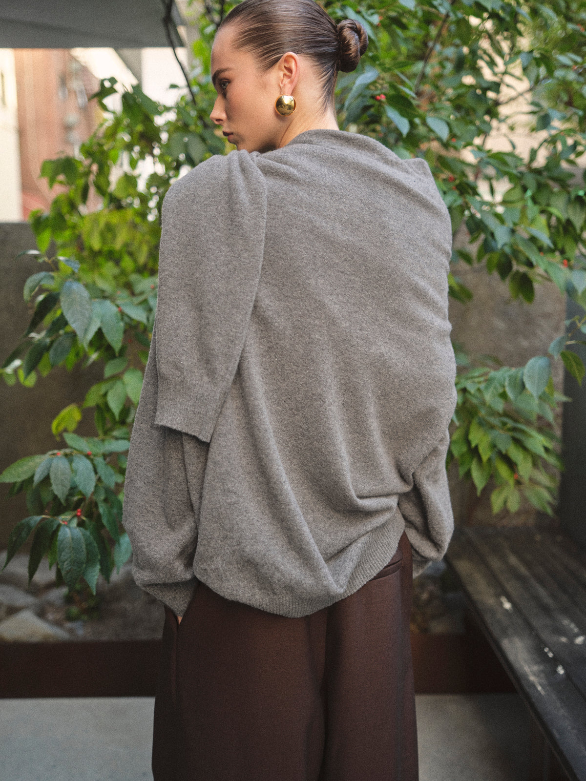 Tio Extra Shawl Sweater, Grey
