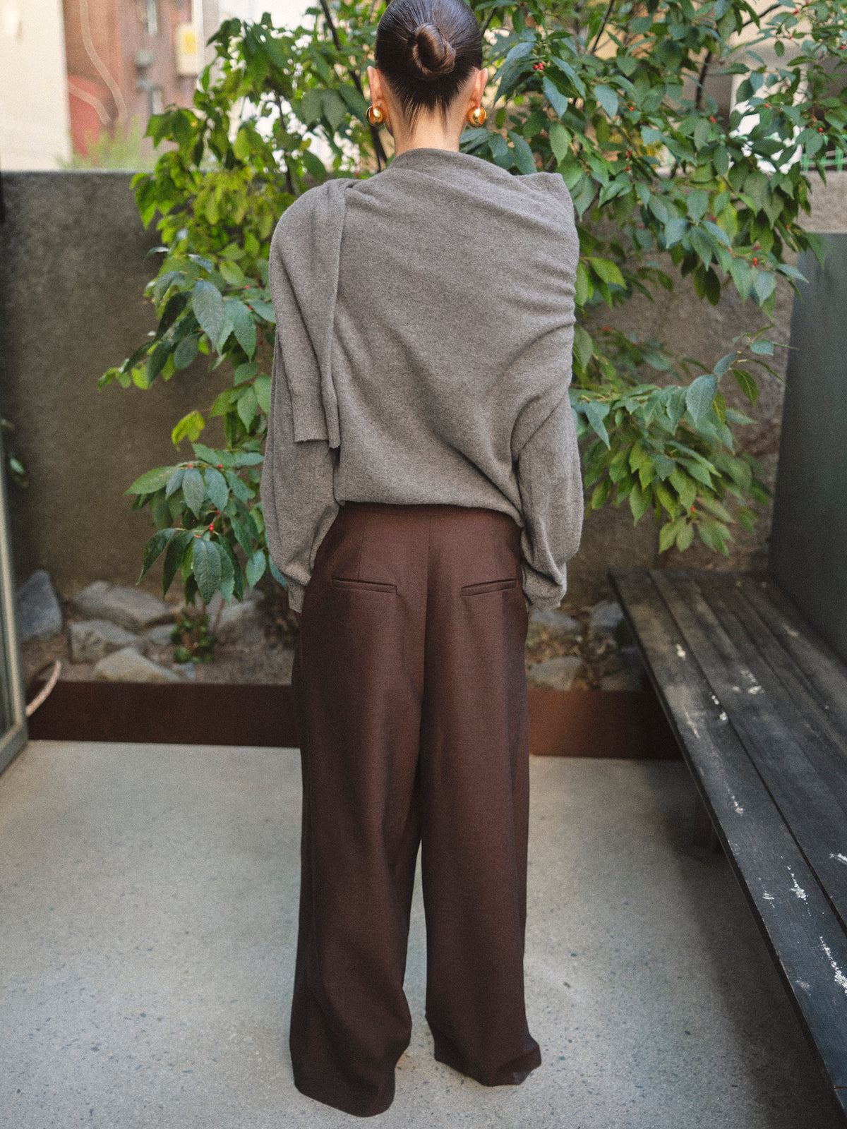 Leiko Pleated Trousers, Brown