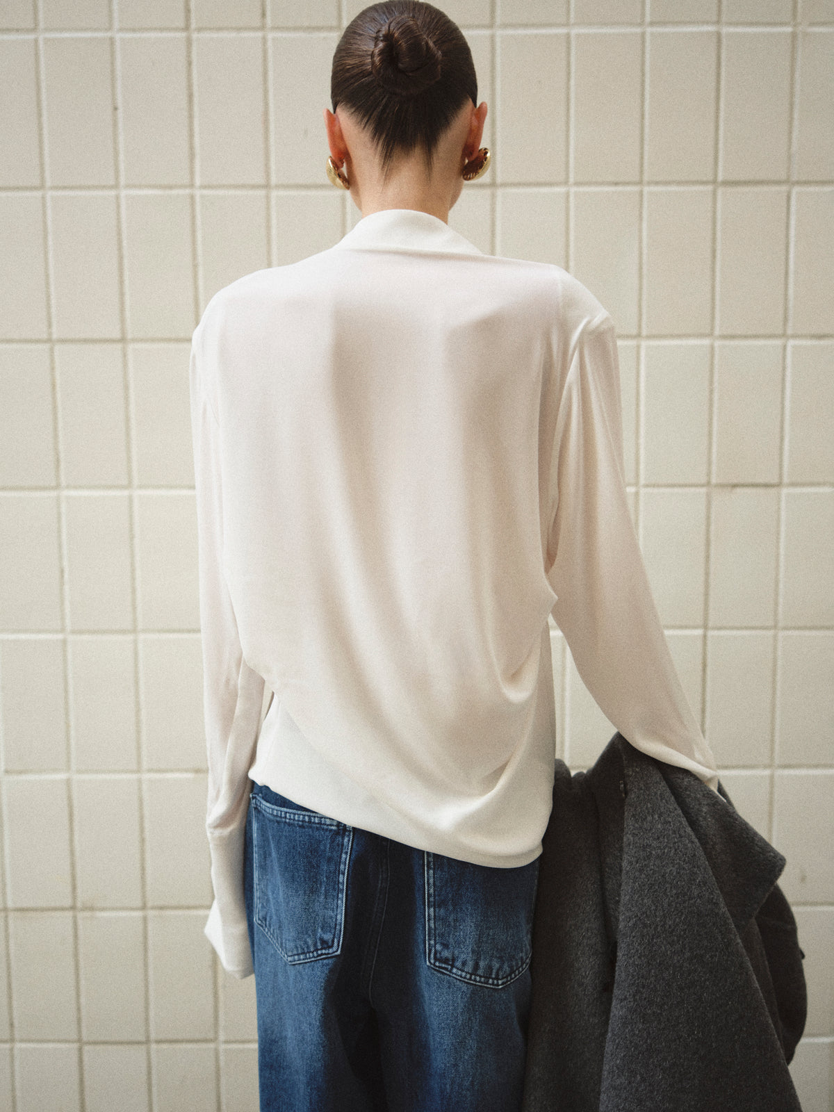 Karlsen Draped Shirt, White