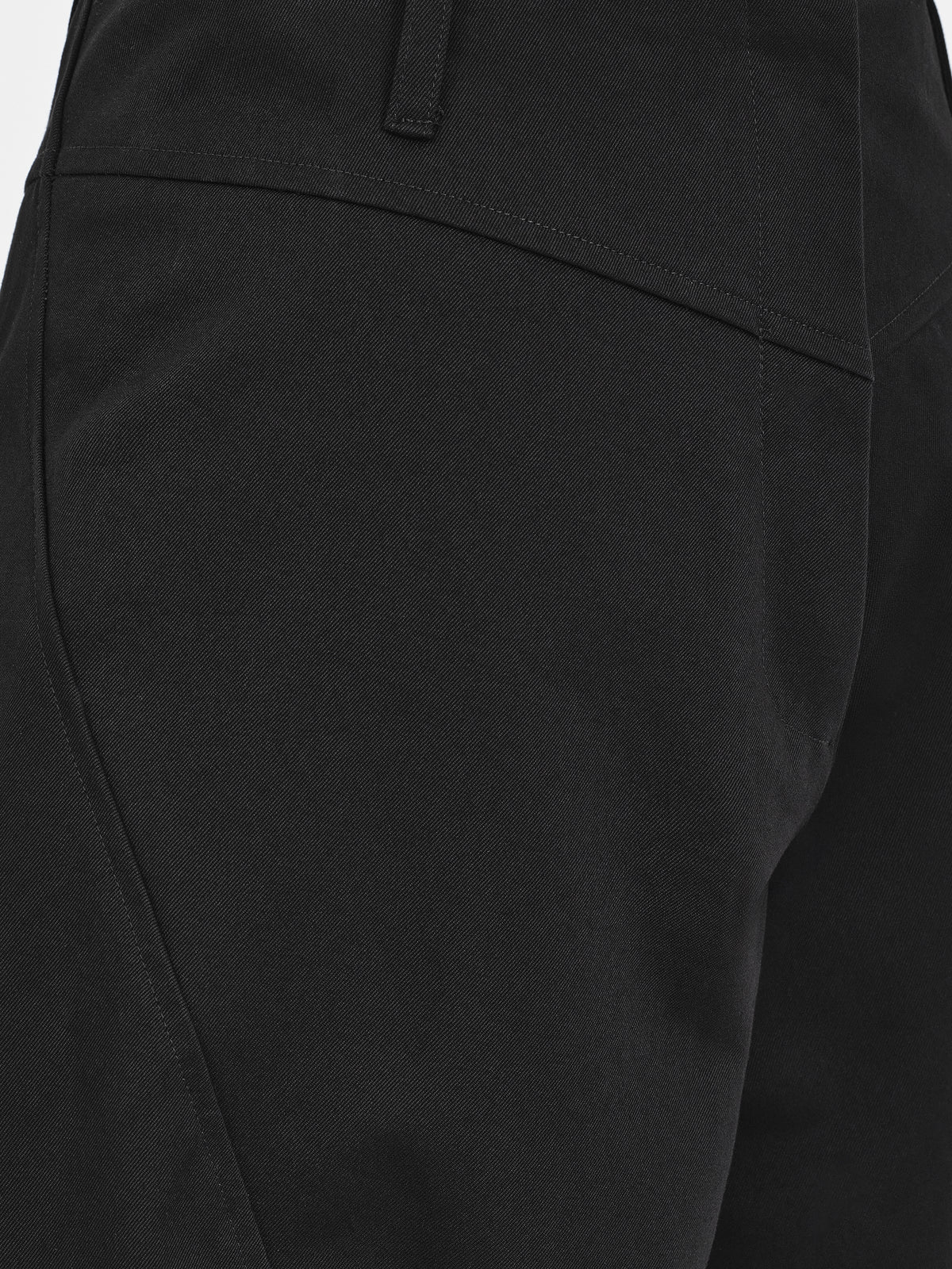 Pony Curved Panel Trousers, Black