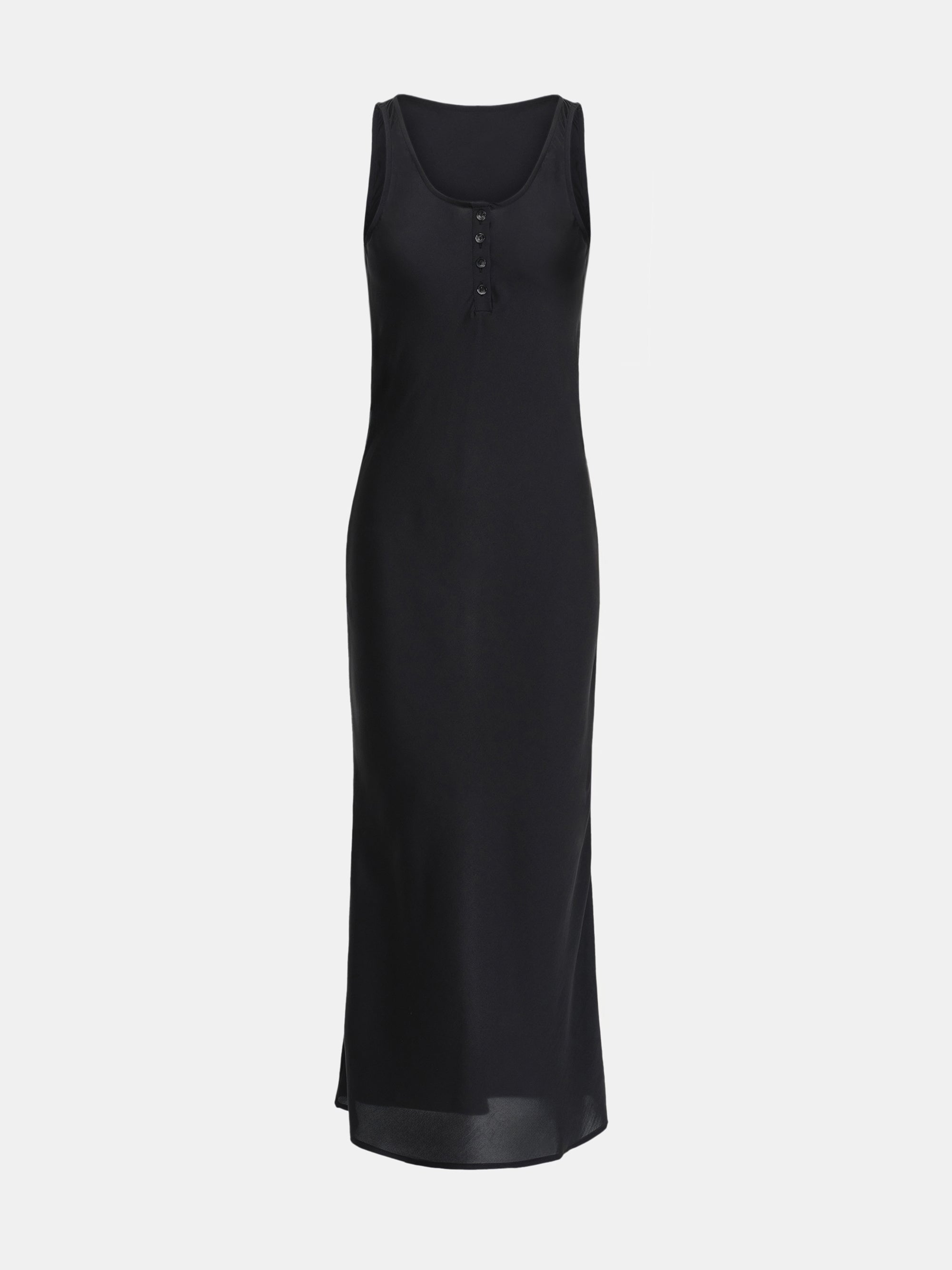 Astra Henley Tank Dress, Black