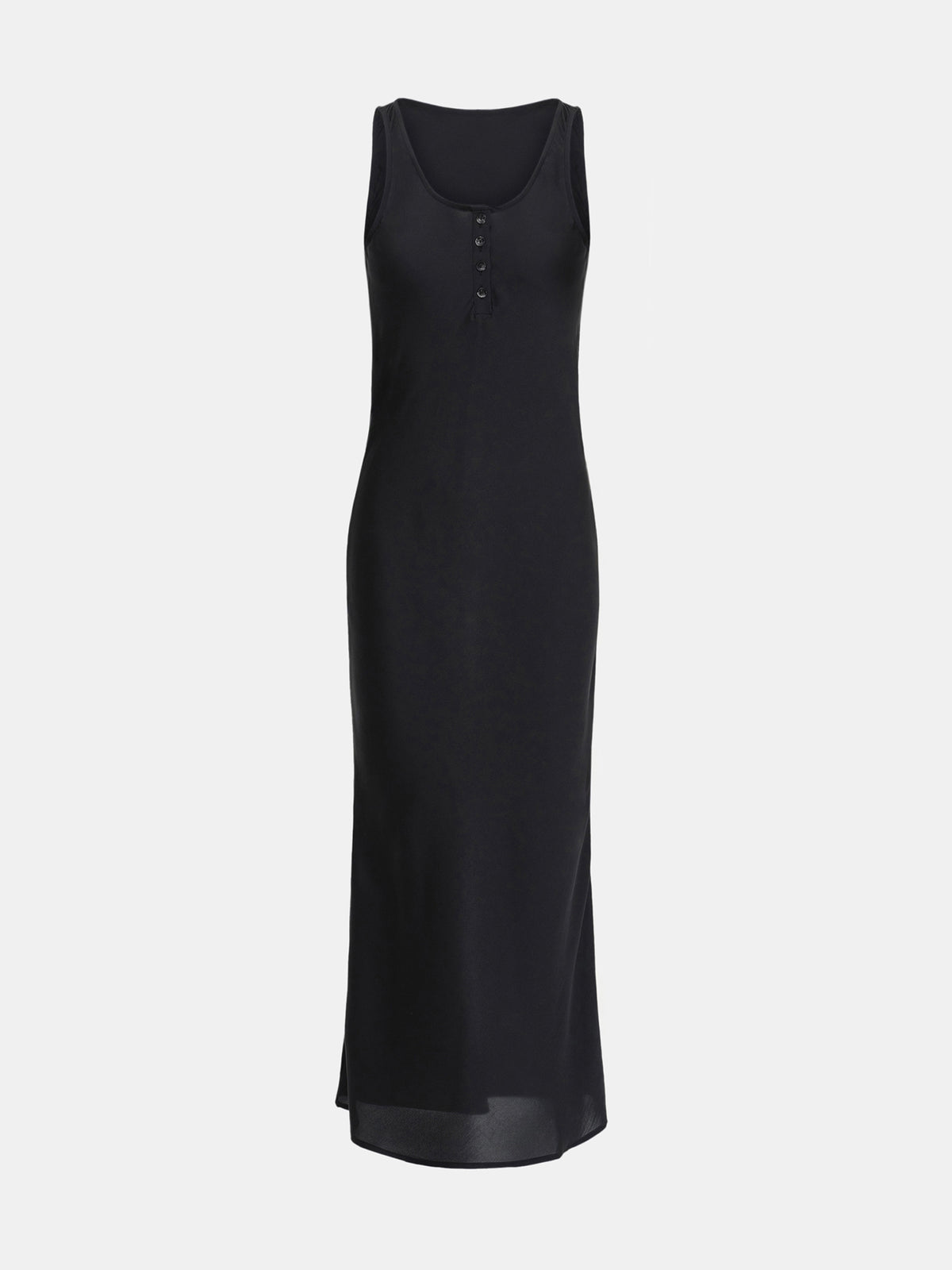 Astra Henley Tank Dress, Black
