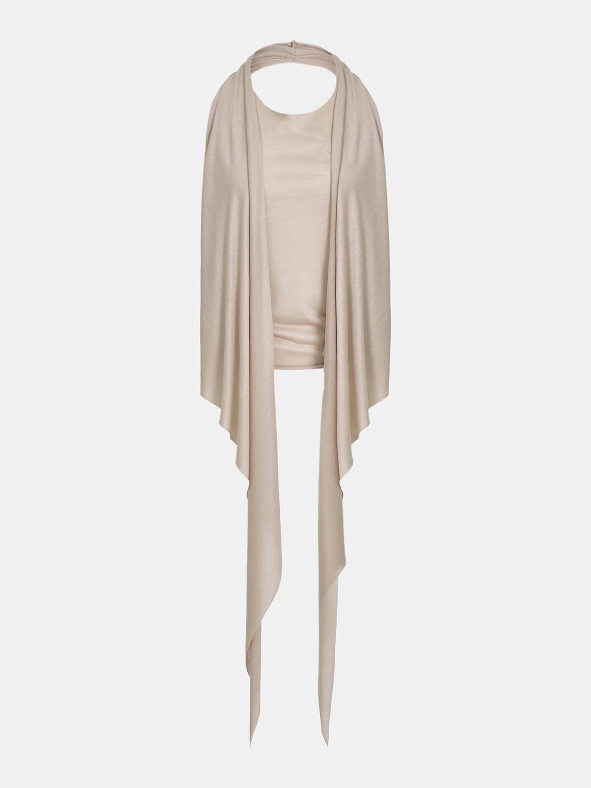 Mahon Scarf-Panel Tank Top, Beige
