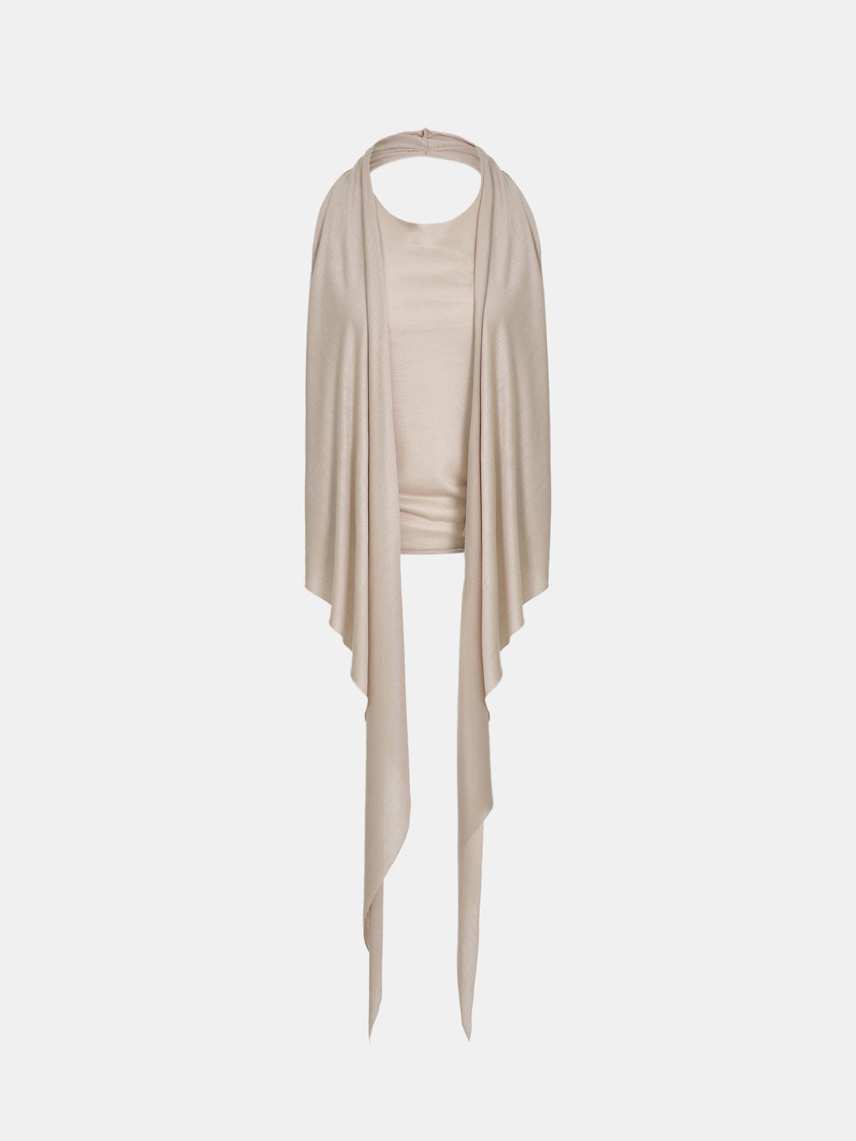 Mahon Scarf-Panel Tank Top, Beige