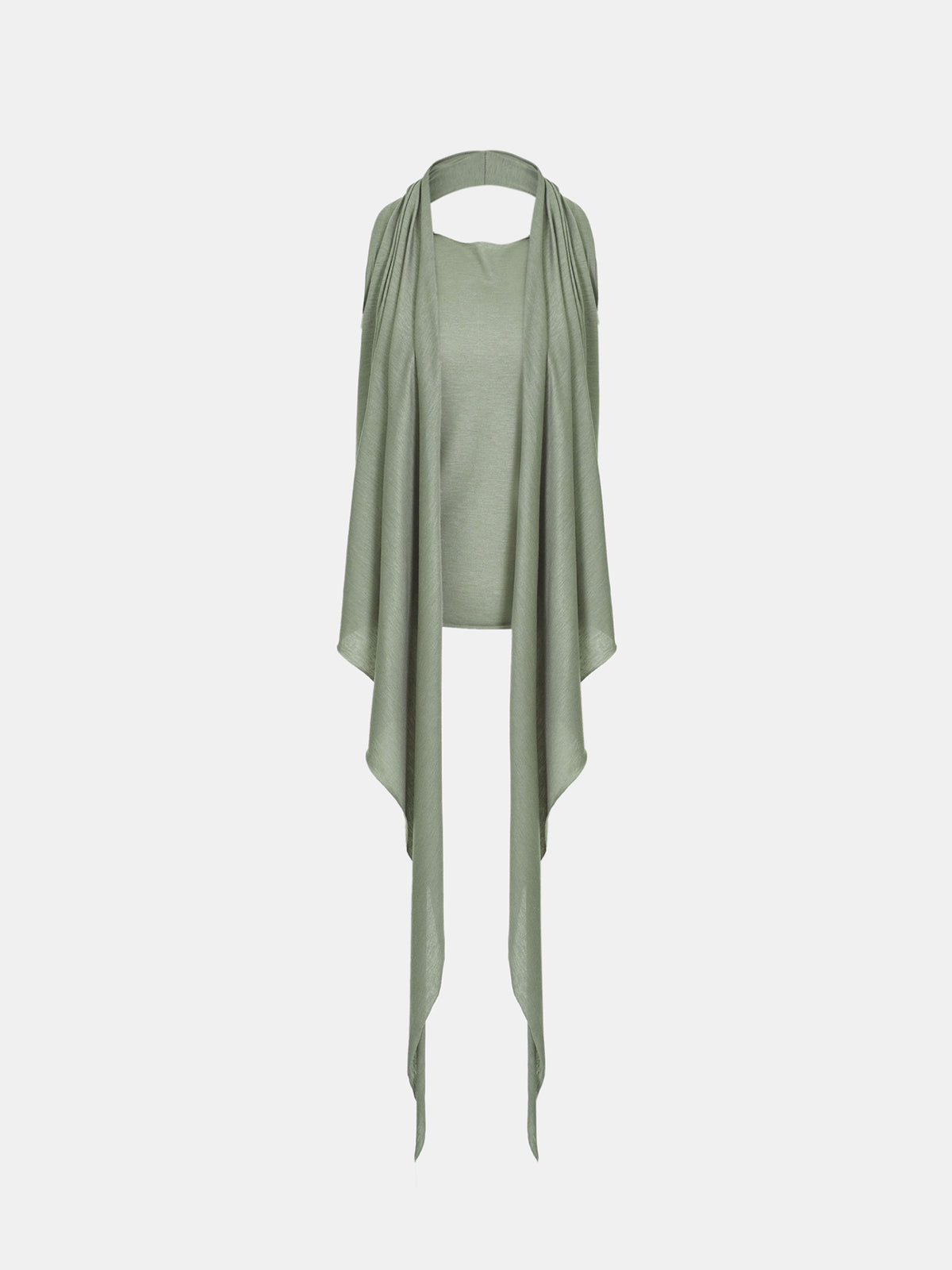 Mahon Scarf-Panel Tank Top, Khaki