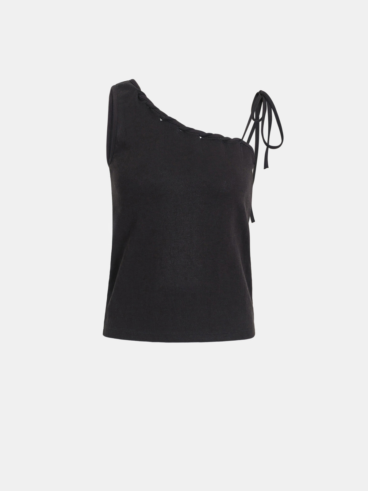 Tabi Lace-Up Tank Top, Black