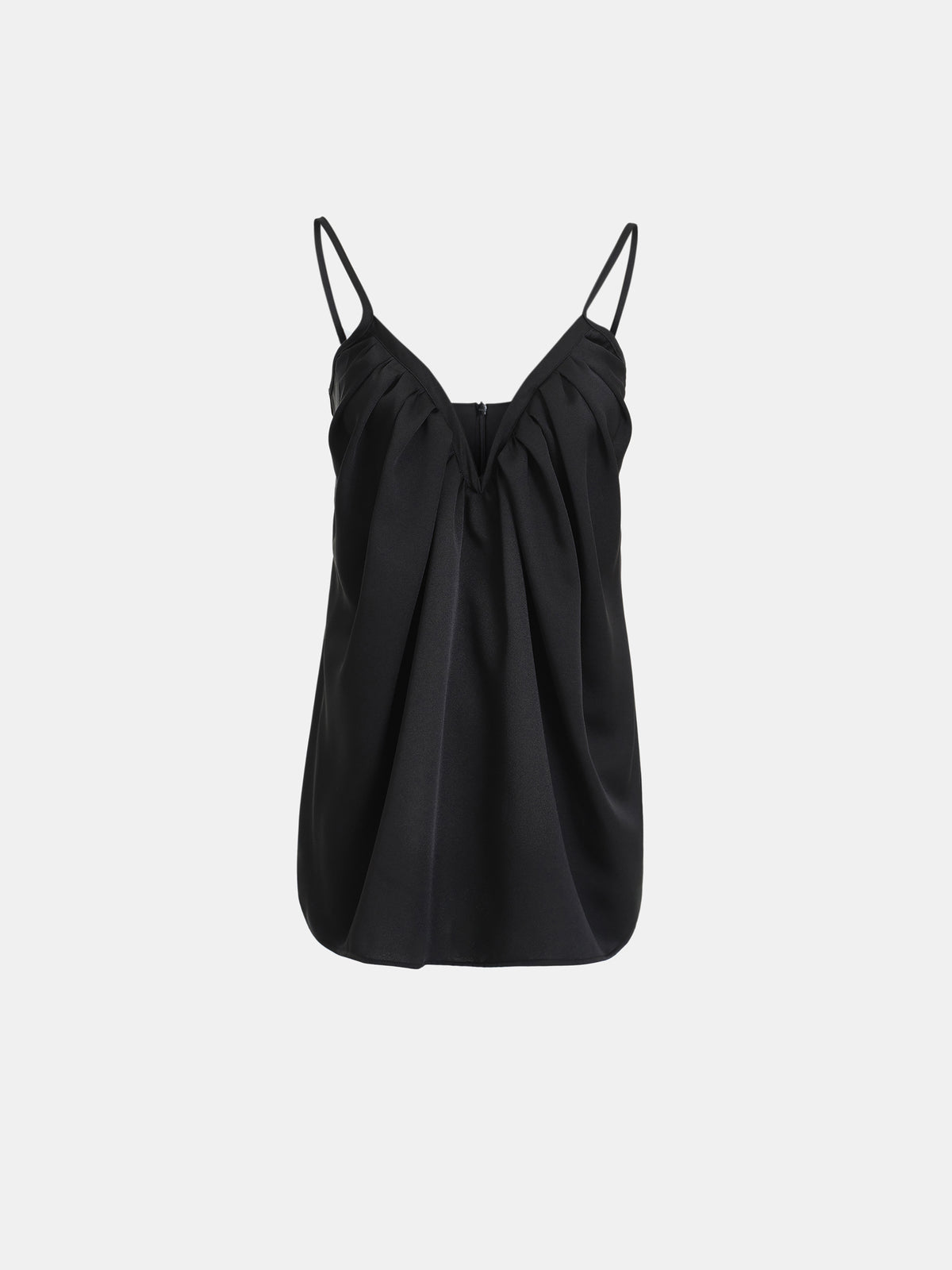 Vela Wired Satin Top, Black