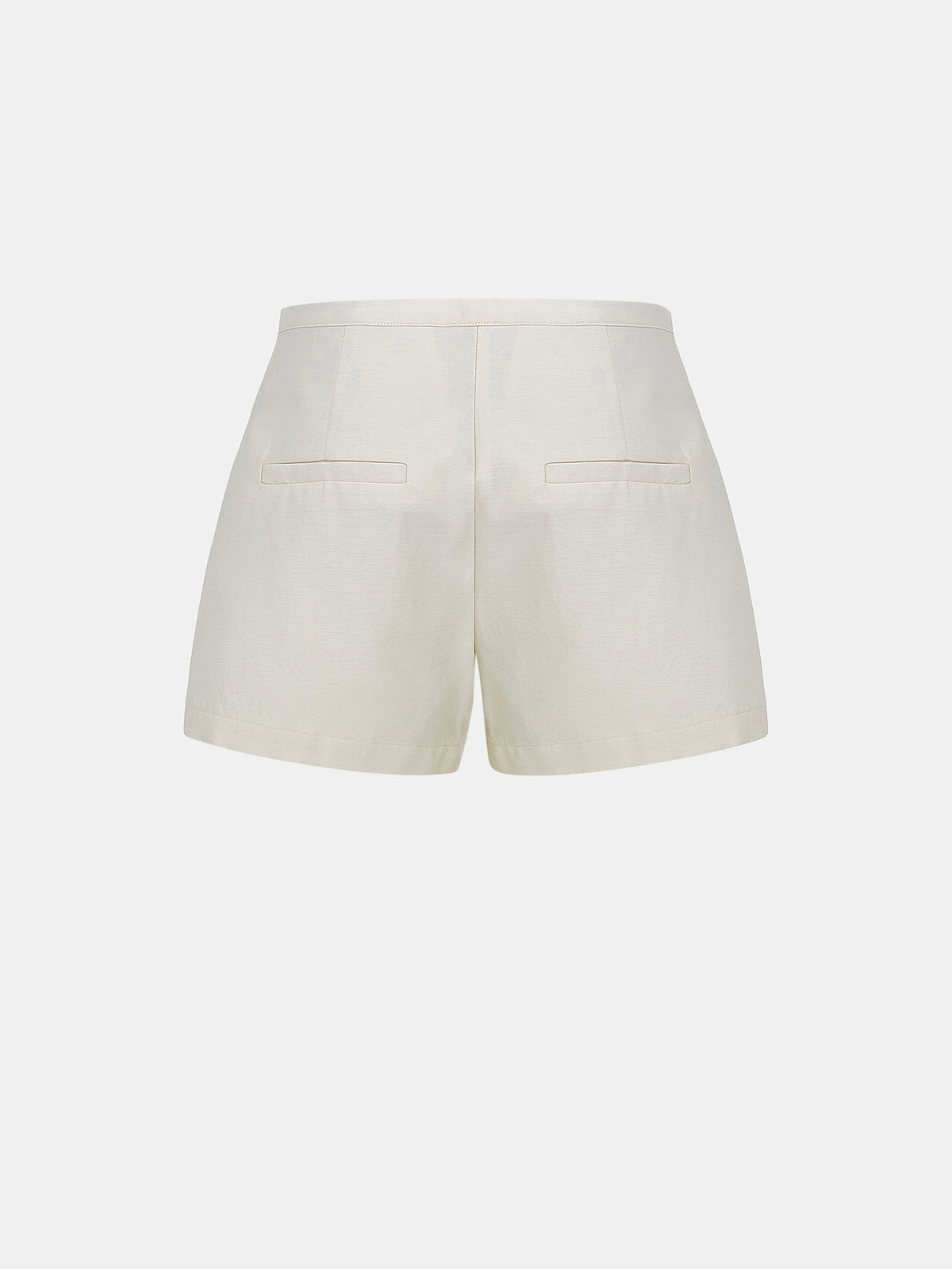 Faye Low-Rise Buttoned Shorts, Ivory