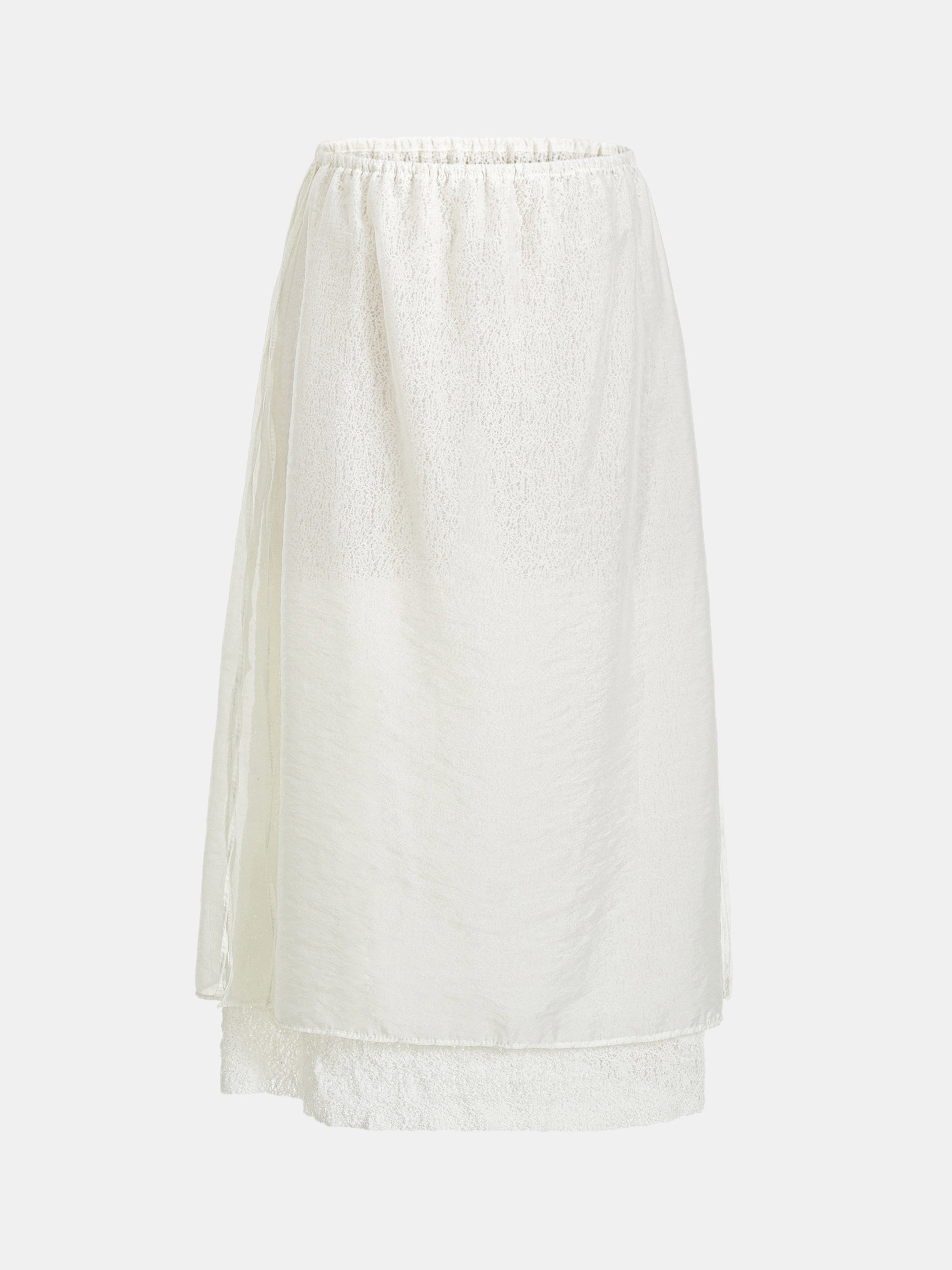 Margot Ciffon Overlay Jersey Skirt, Ivory