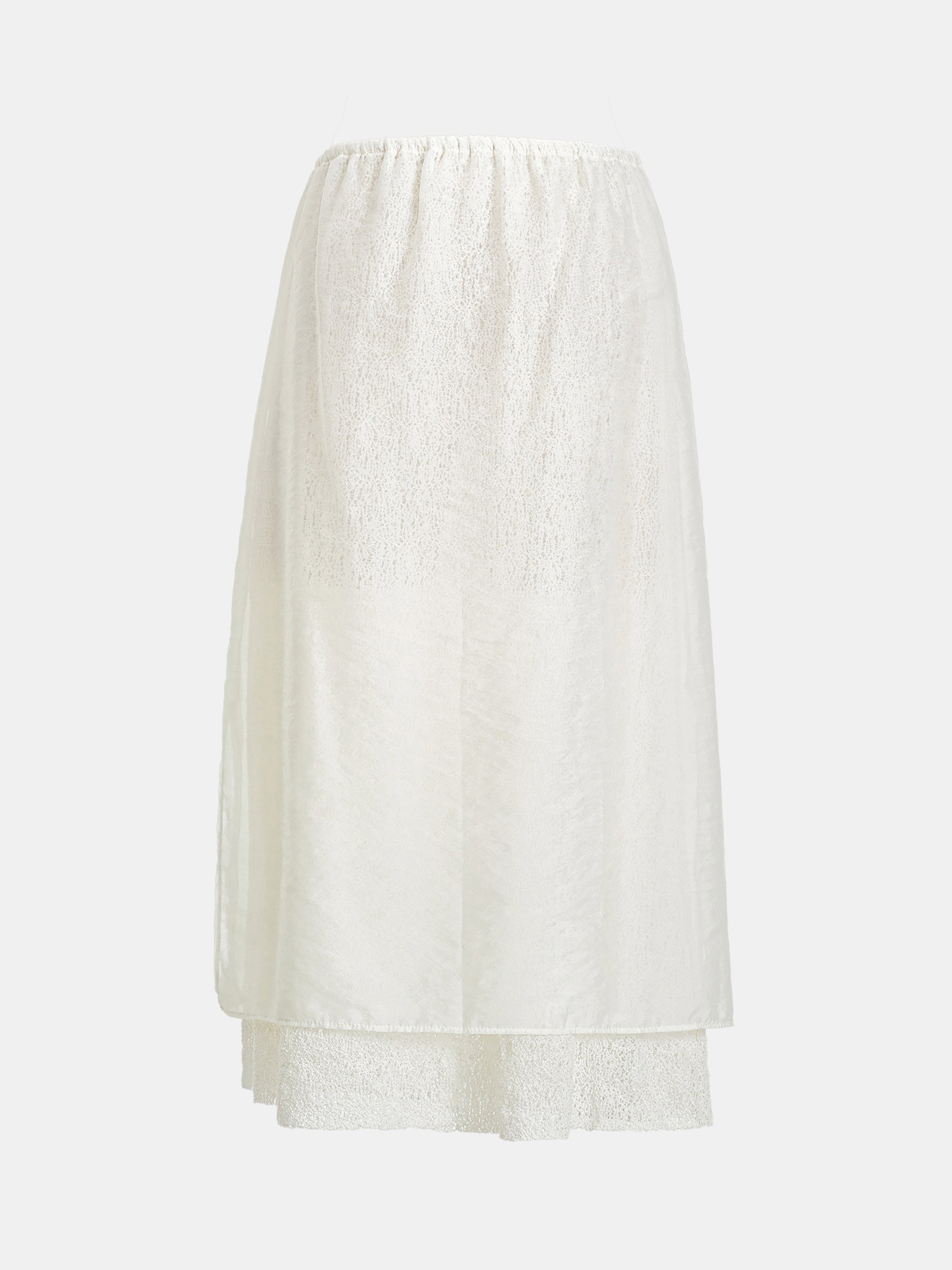 Margot Ciffon Overlay Jersey Skirt, Ivory
