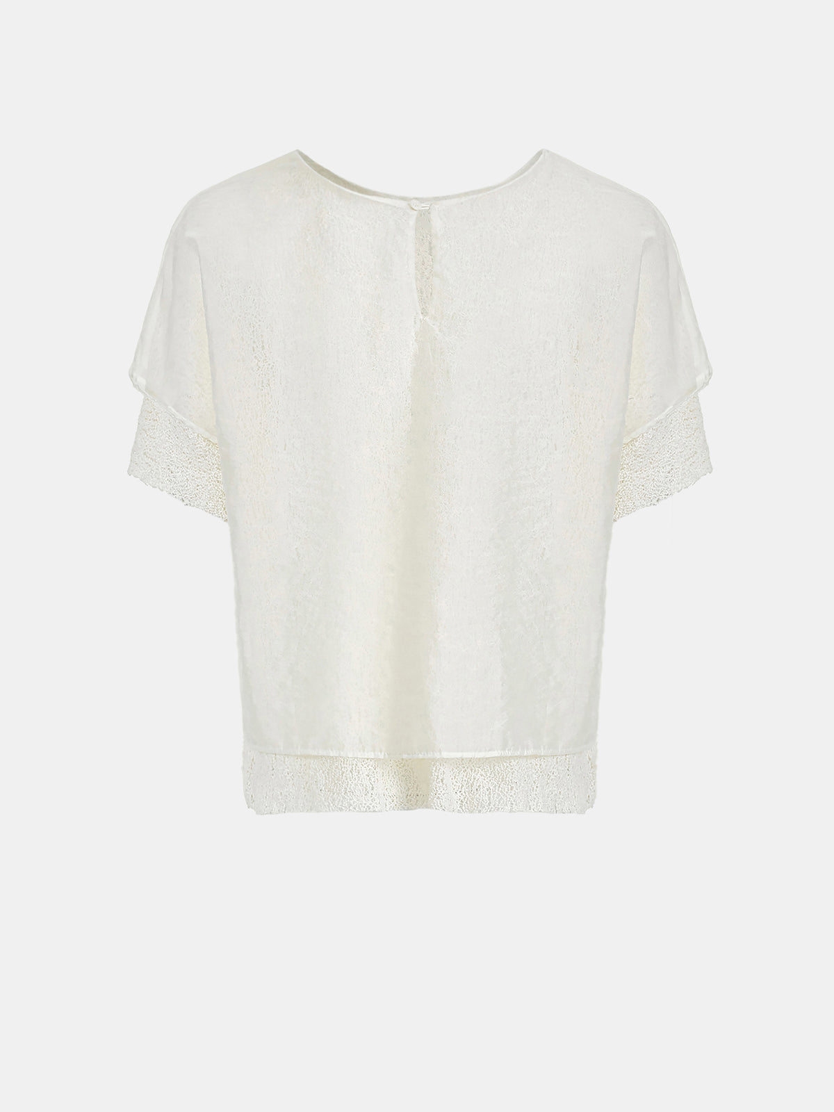 Margot Ciffon Overlay Jersey Top, Ivory