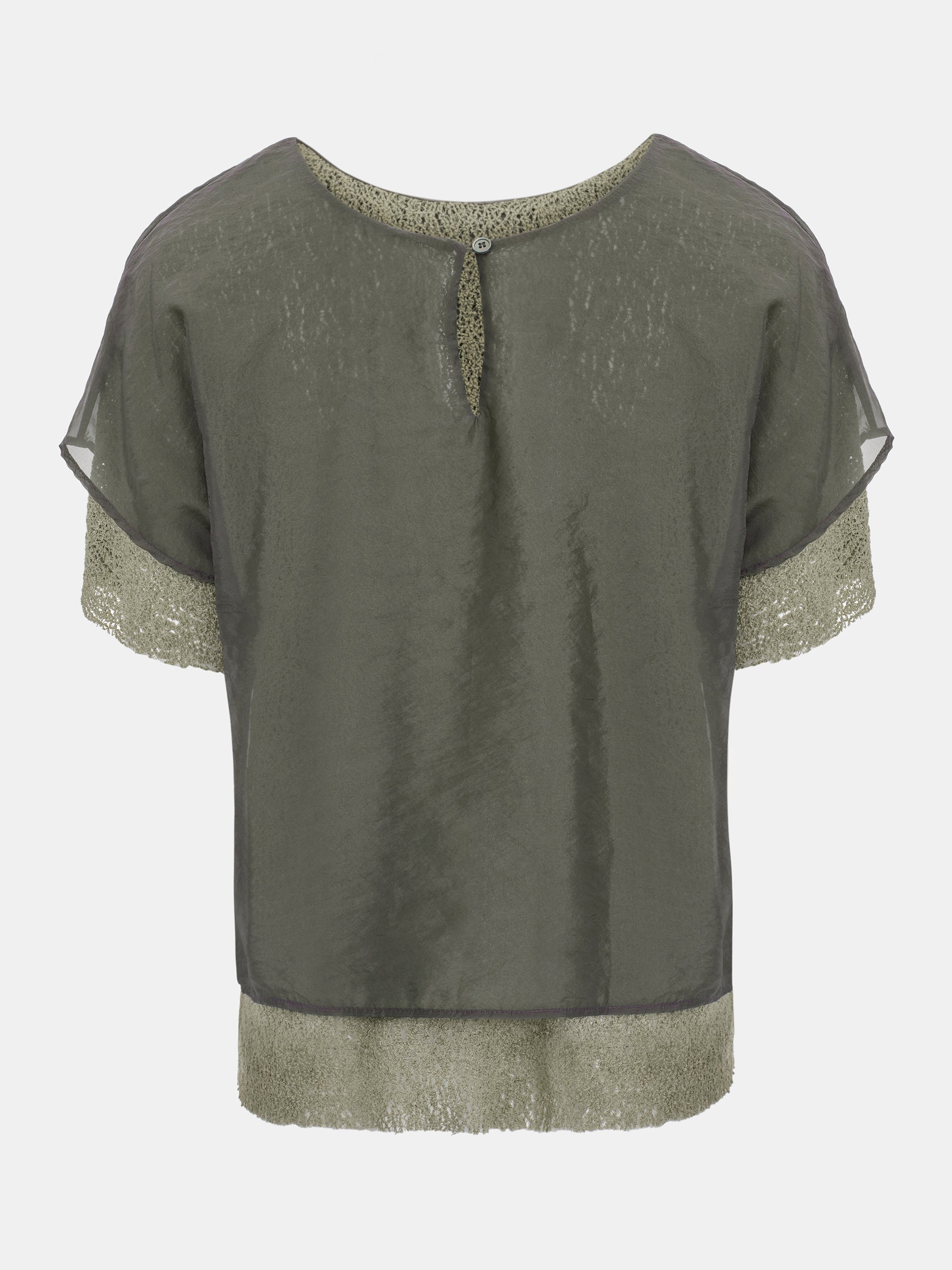Margot Ciffon Overlay Jersey Top, Khaki