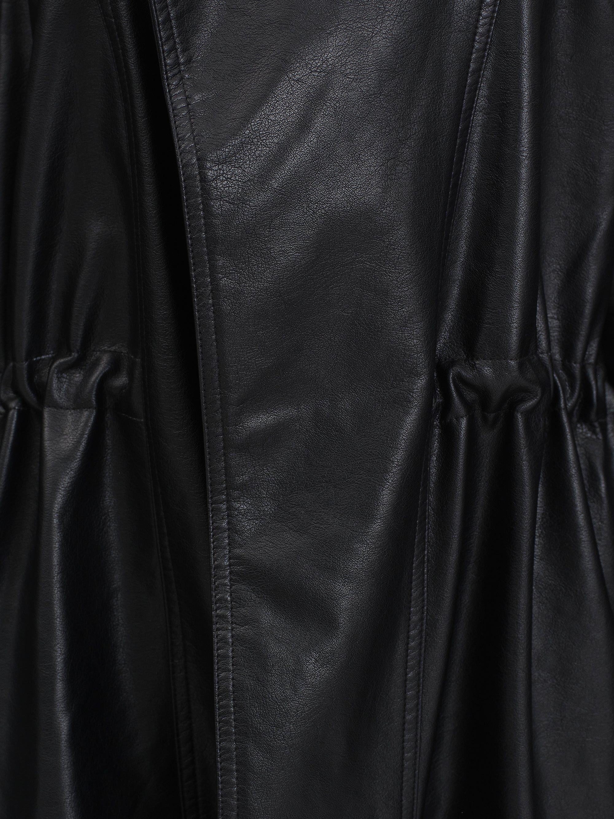 Osi Asymmetric Collar Faux-Leather Jacket, Black