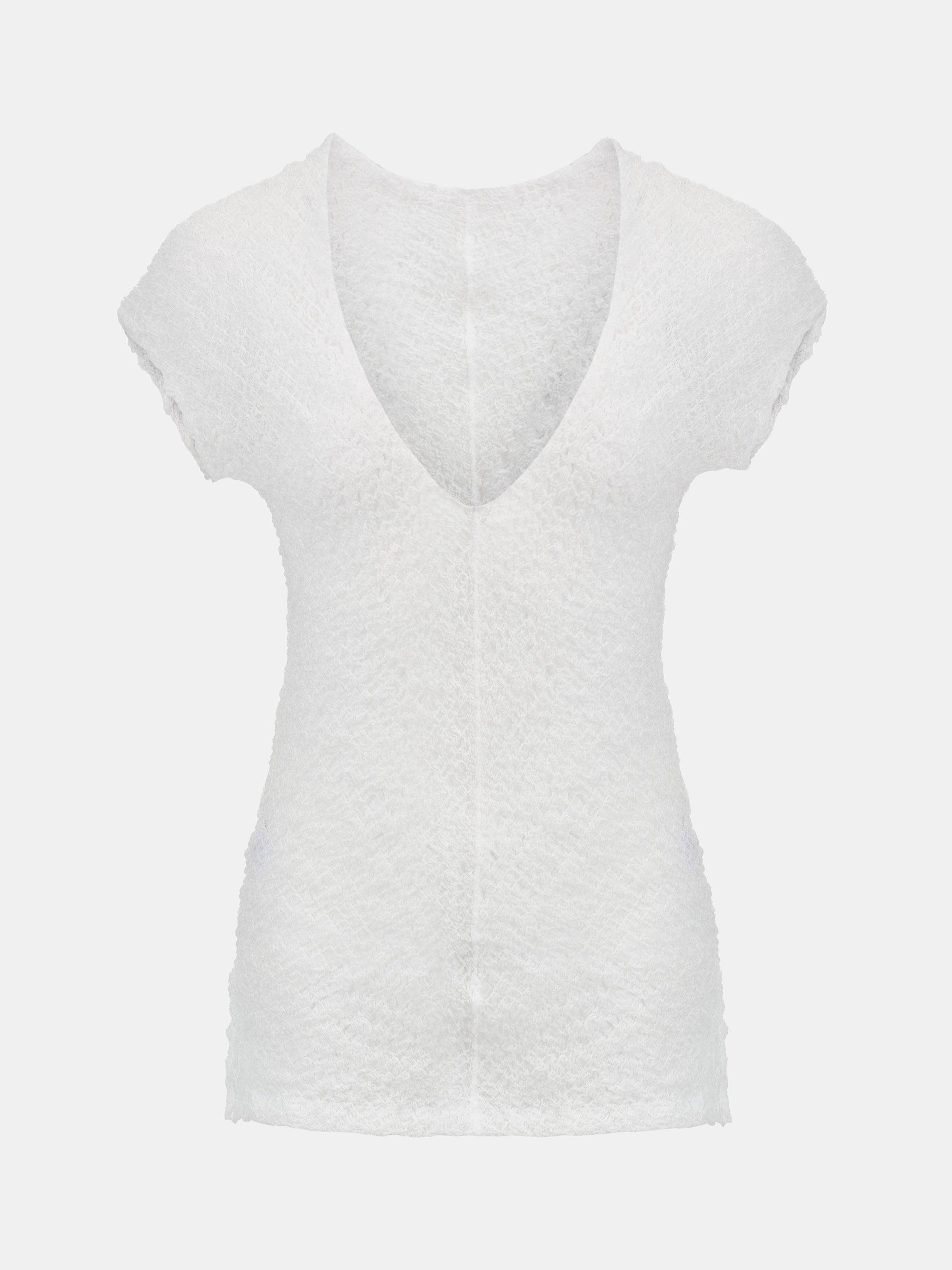 Rhea Crinkled Crepe Top, White