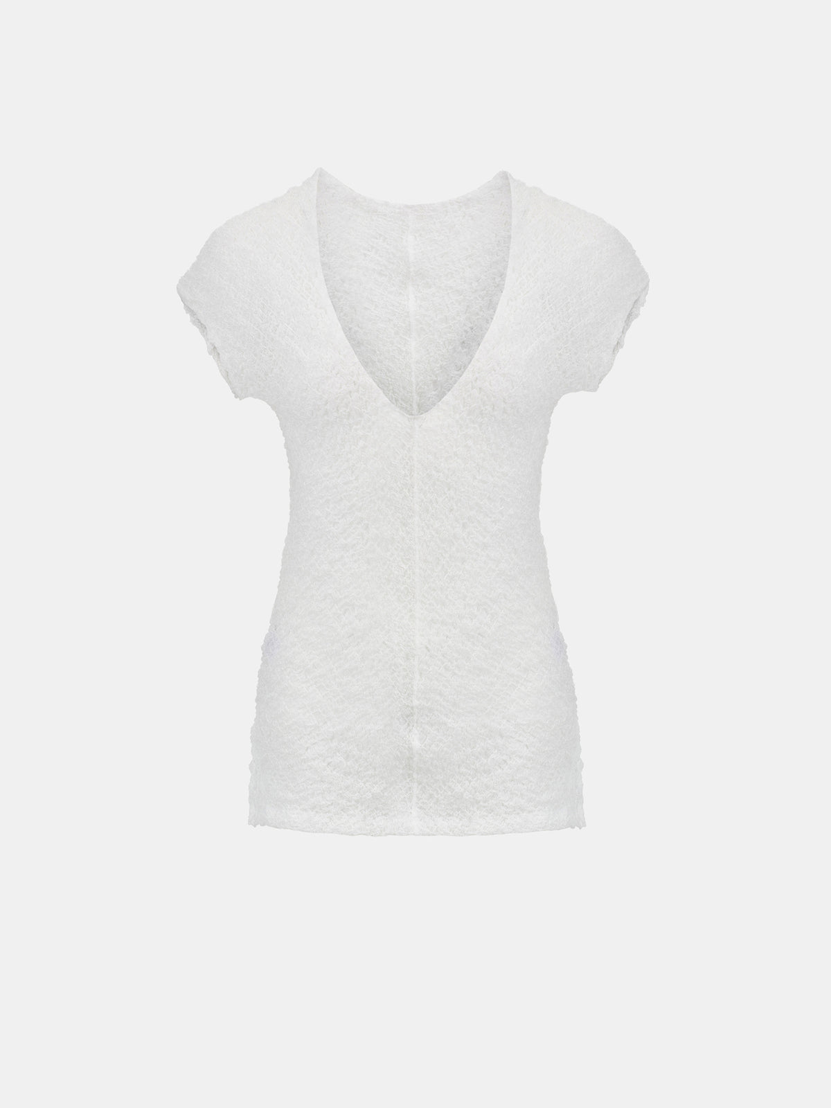 Rhea Crinkled Crepe Top, White