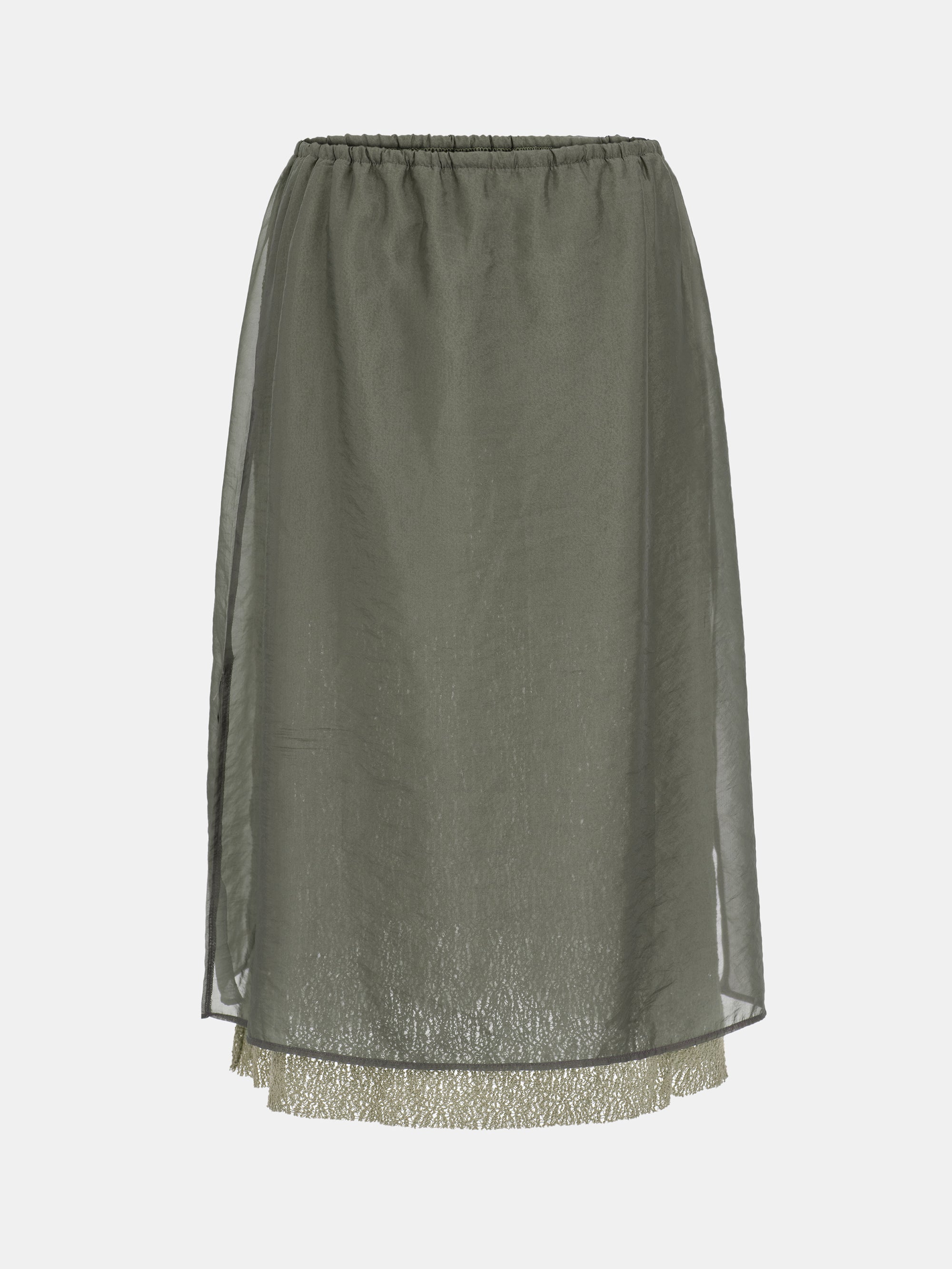Margot Ciffon Overlay Jersey Skirt, Khaki