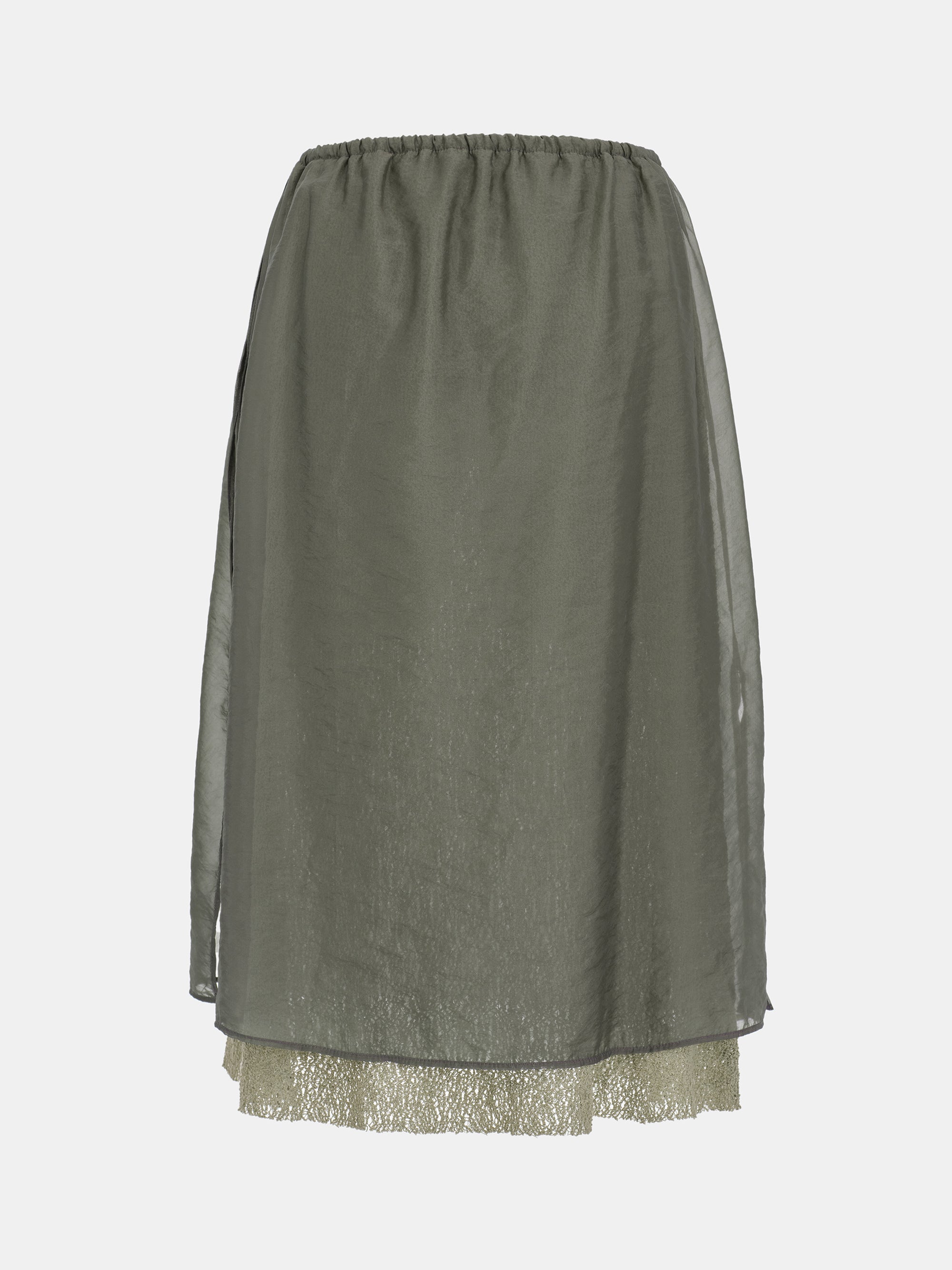 Margot Ciffon Overlay Jersey Skirt, Khaki