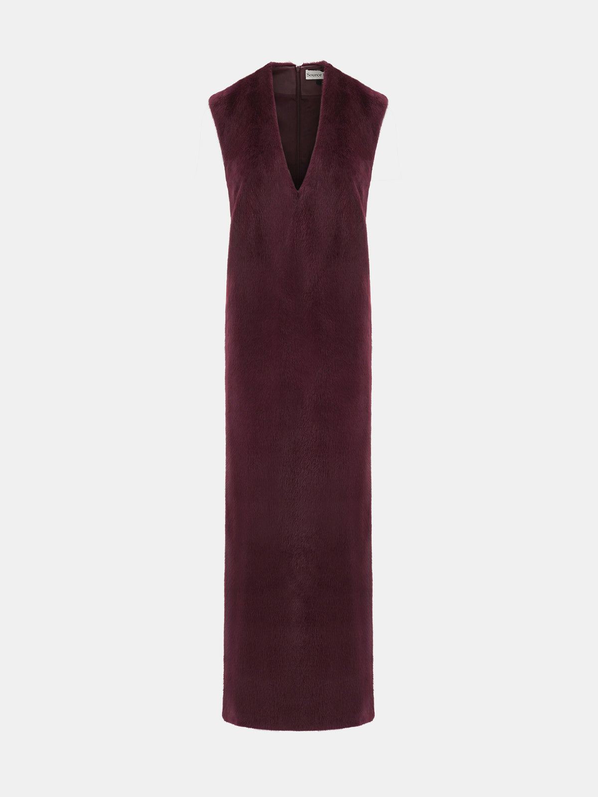 Cassylia Faux-Fur Dress, Burgundy