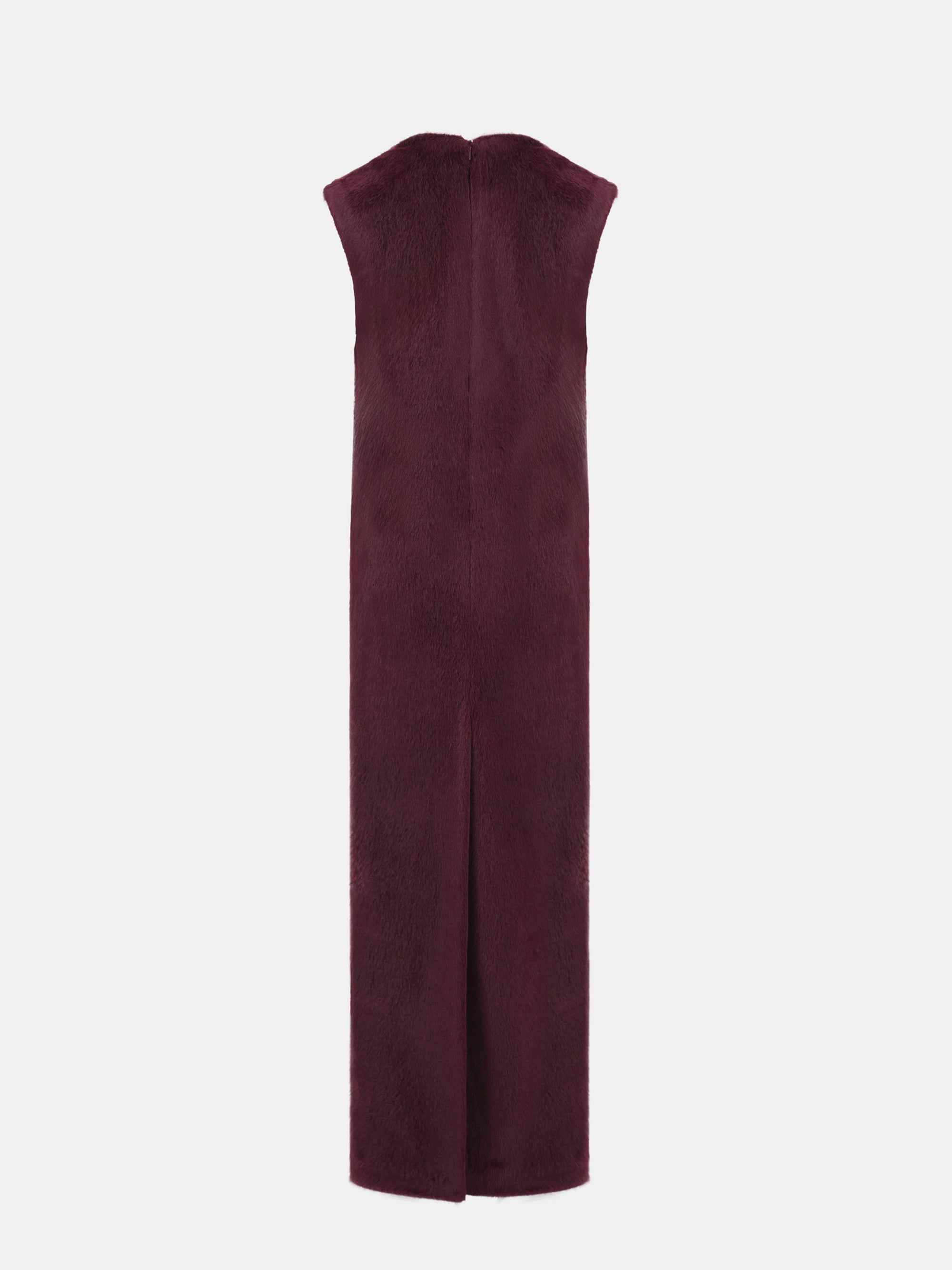 Cassylia Faux-Fur Dress, Burgundy