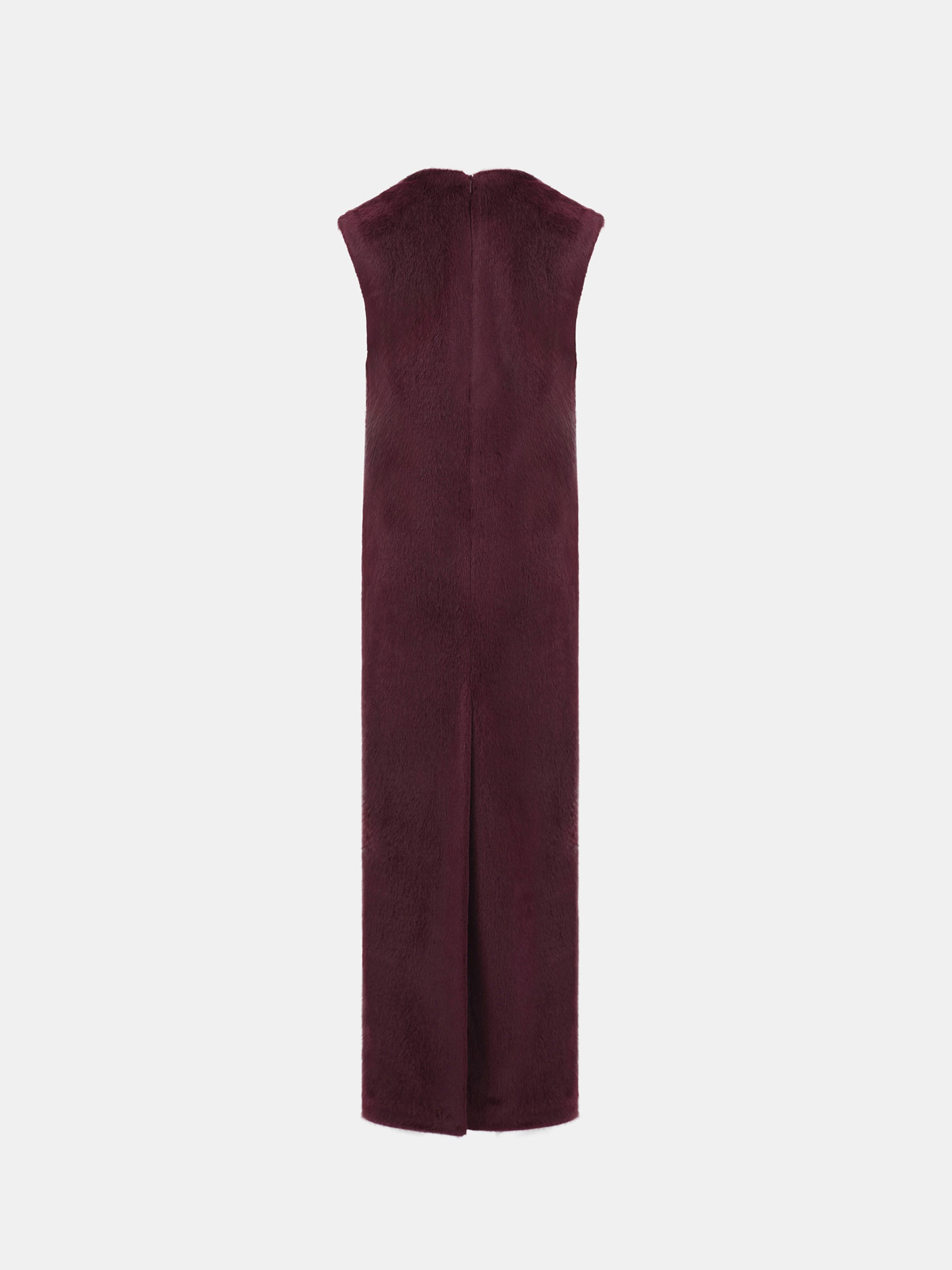 Cassylia Faux-Fur Dress, Burgundy