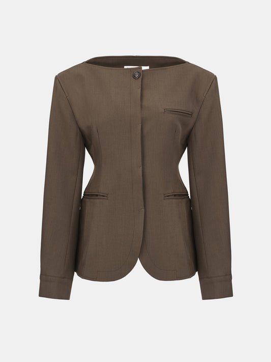 Matteo Cinched Blazer, Brown