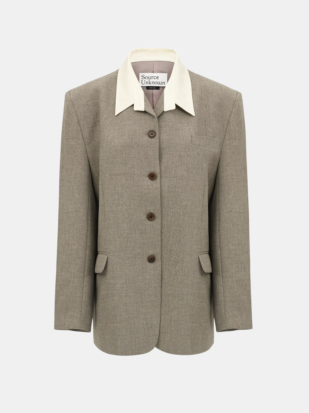 Suki Shirt Collar Blazer, Grey