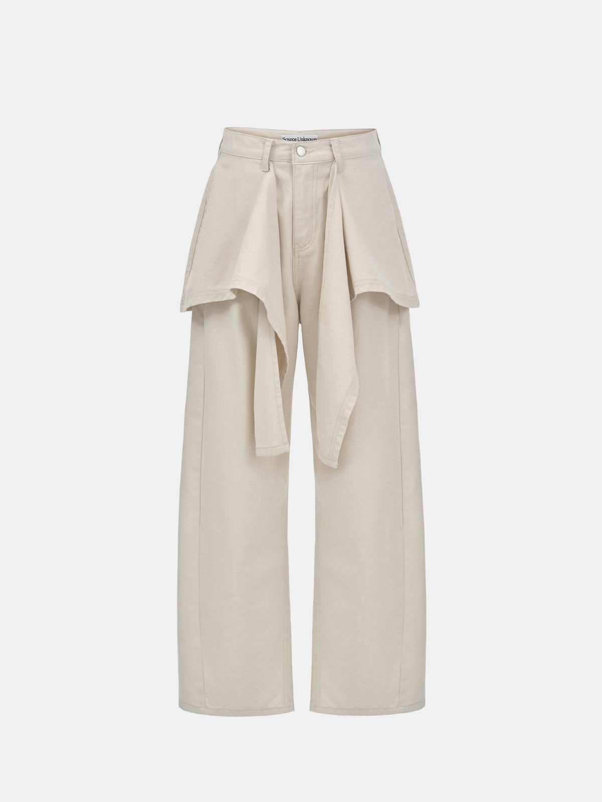 Pleno Wrap Panel Jeans, Beige