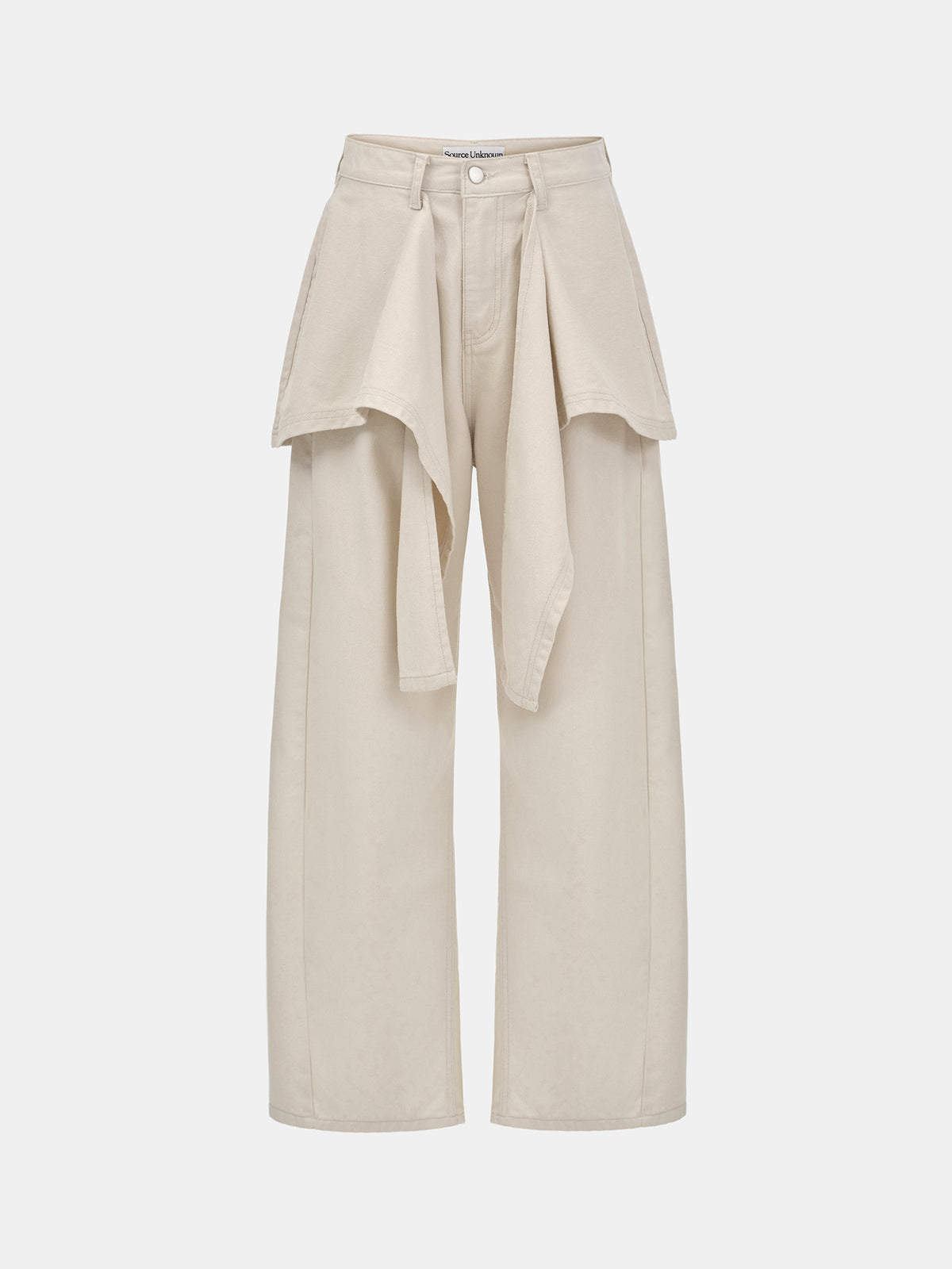 Pleno Wrap Panel Jeans, Beige