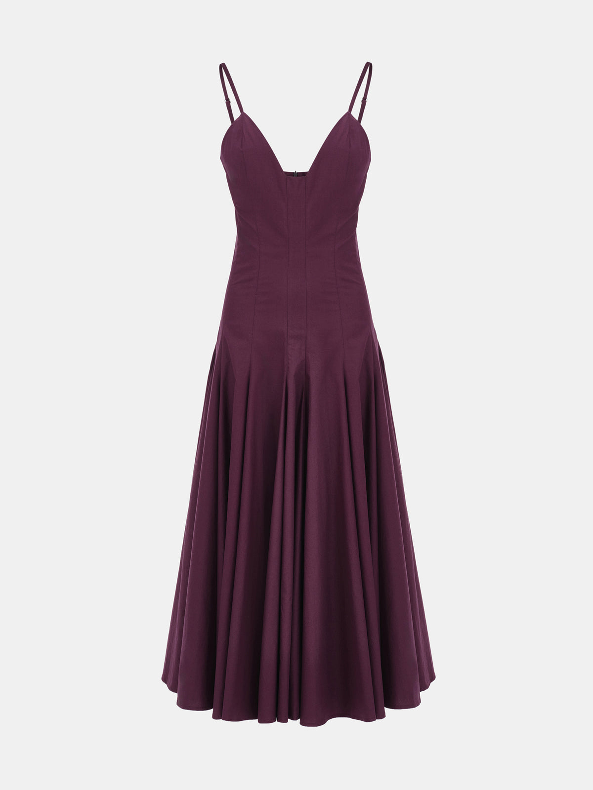 Owen Pleated Strap Dress, Wine