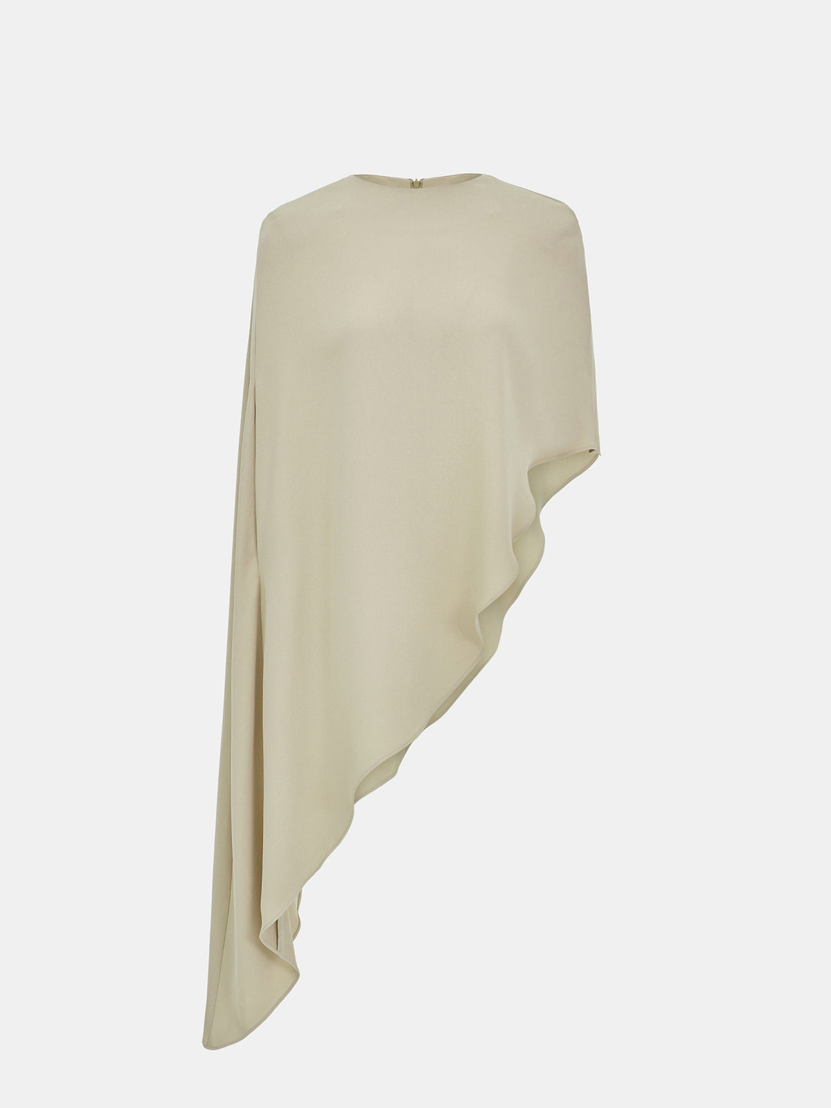 Amia Asymmetric Satin Blouse, Pearl