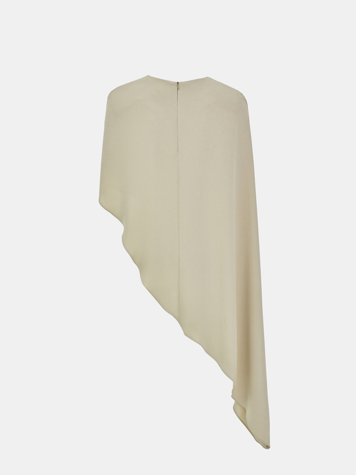 Amia Asymmetric Satin Blouse, Pearl