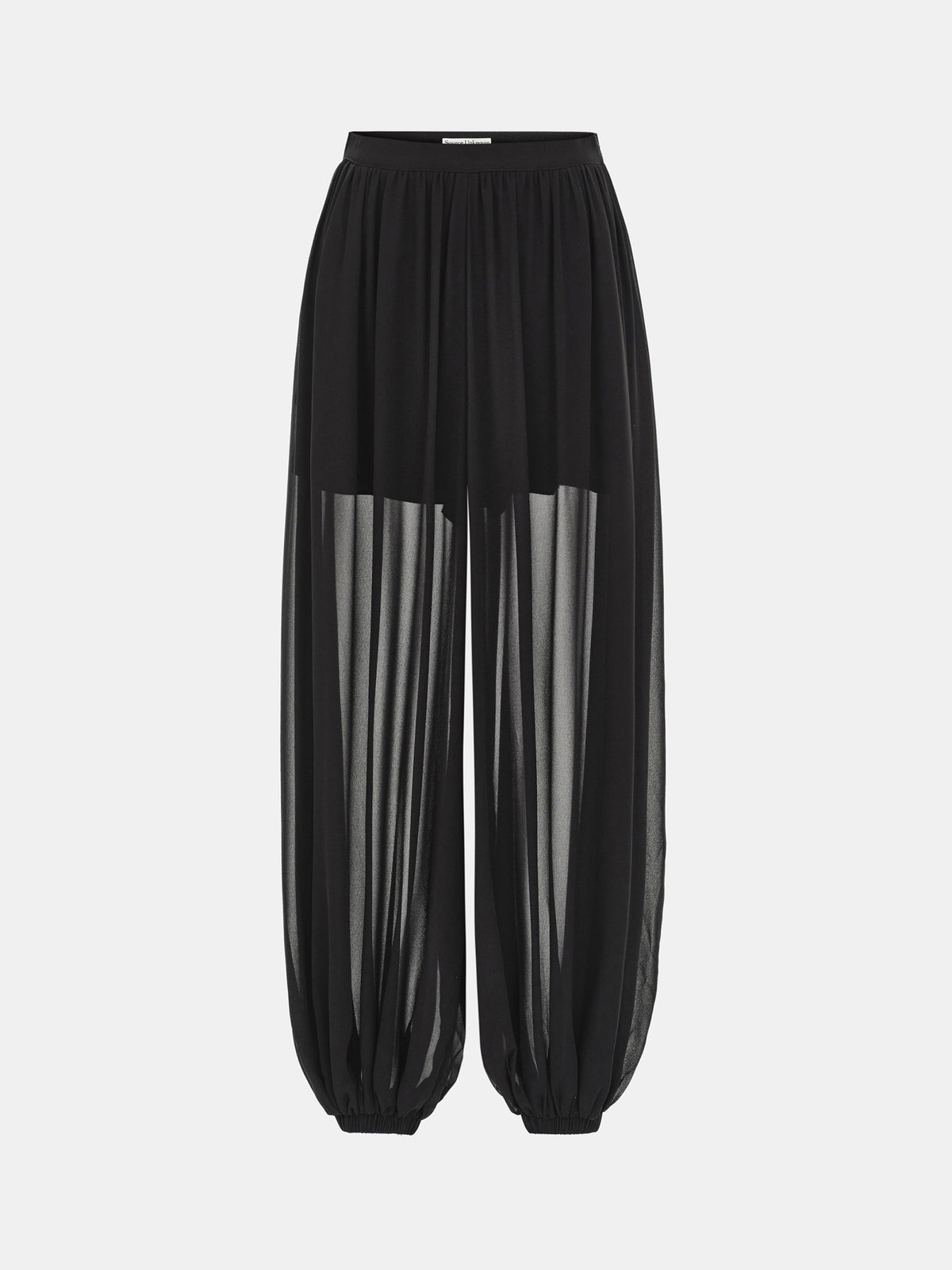 Reifa Semi-Sheer Balloon Trousers, Black