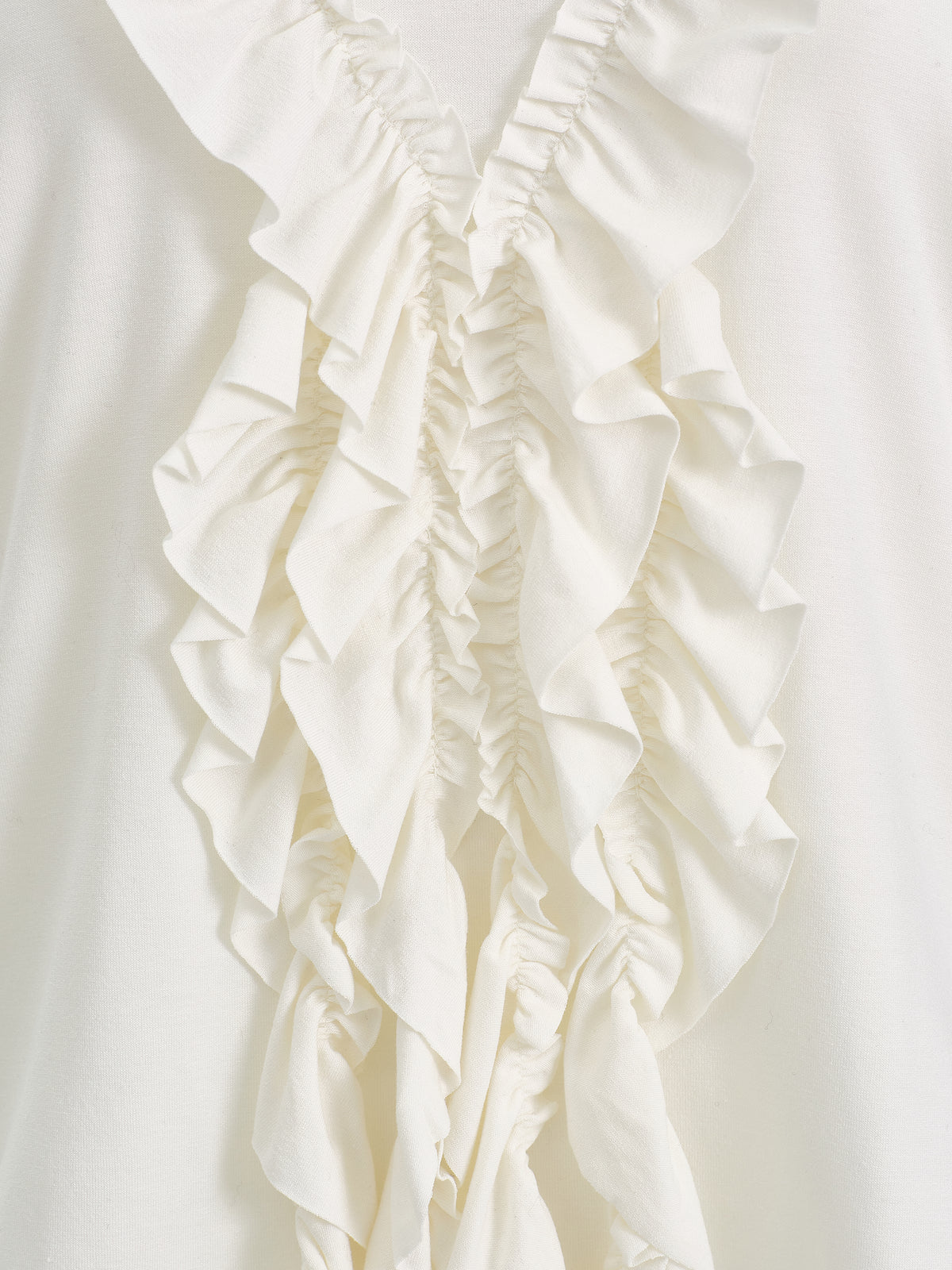 Peiju Ruffle T-Shirt, Ivory