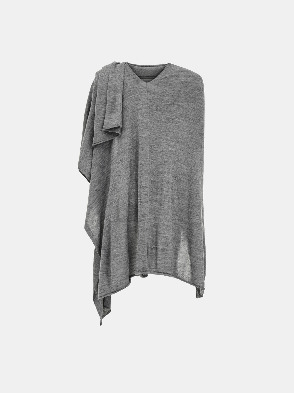 Jane Wool-Blend Knit Shawl, Grey