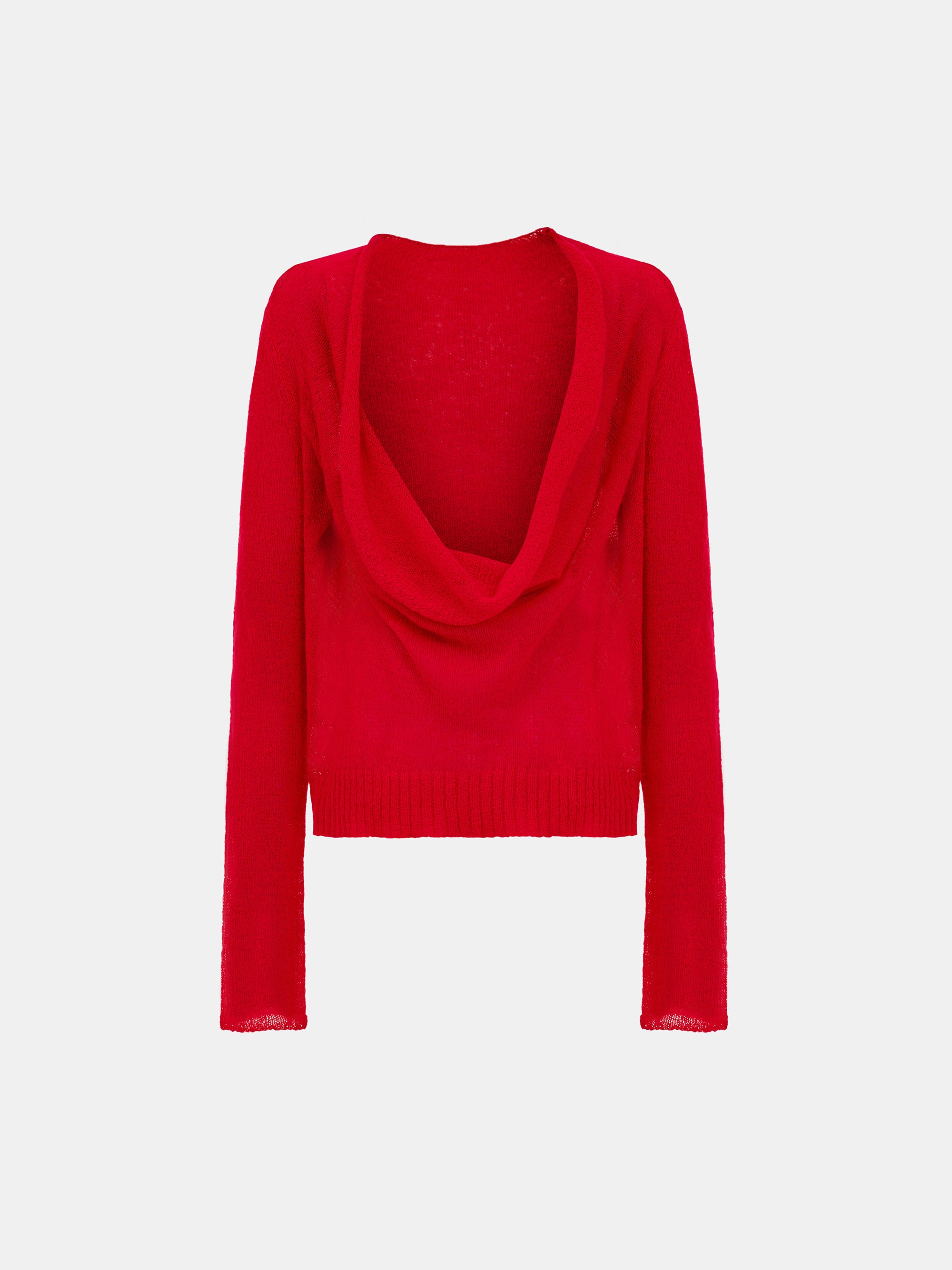 Cowl-Neck Jumper, Red