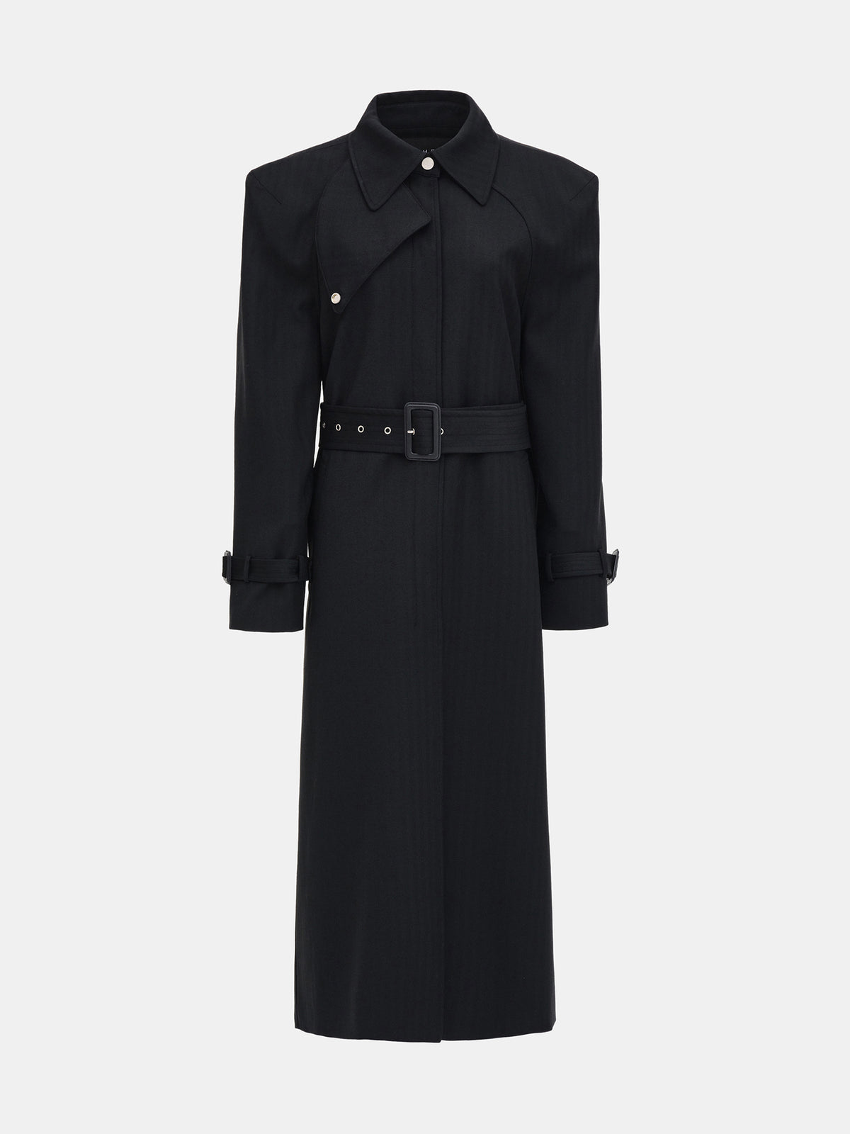 Rota Tailored Belted Overcoat, Black
