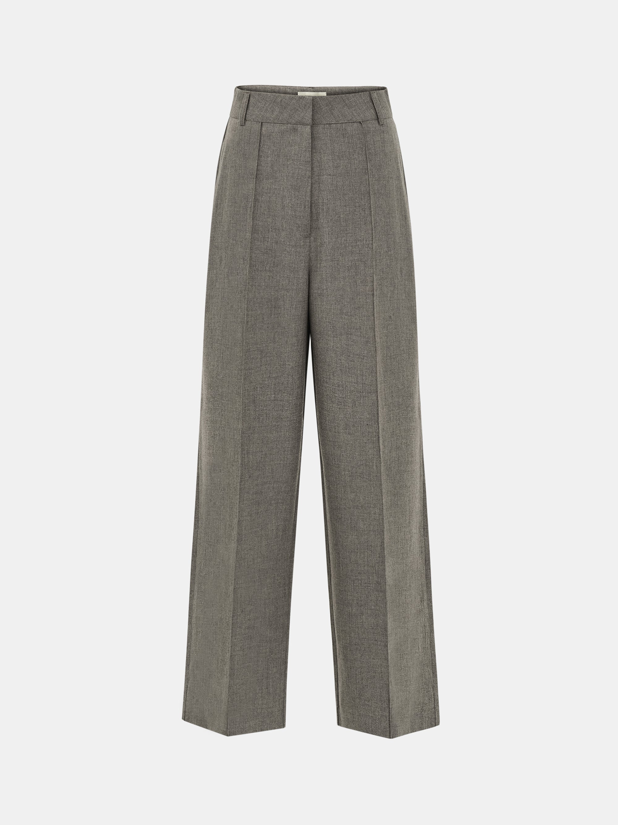Creased Melange Trousers, Khaki