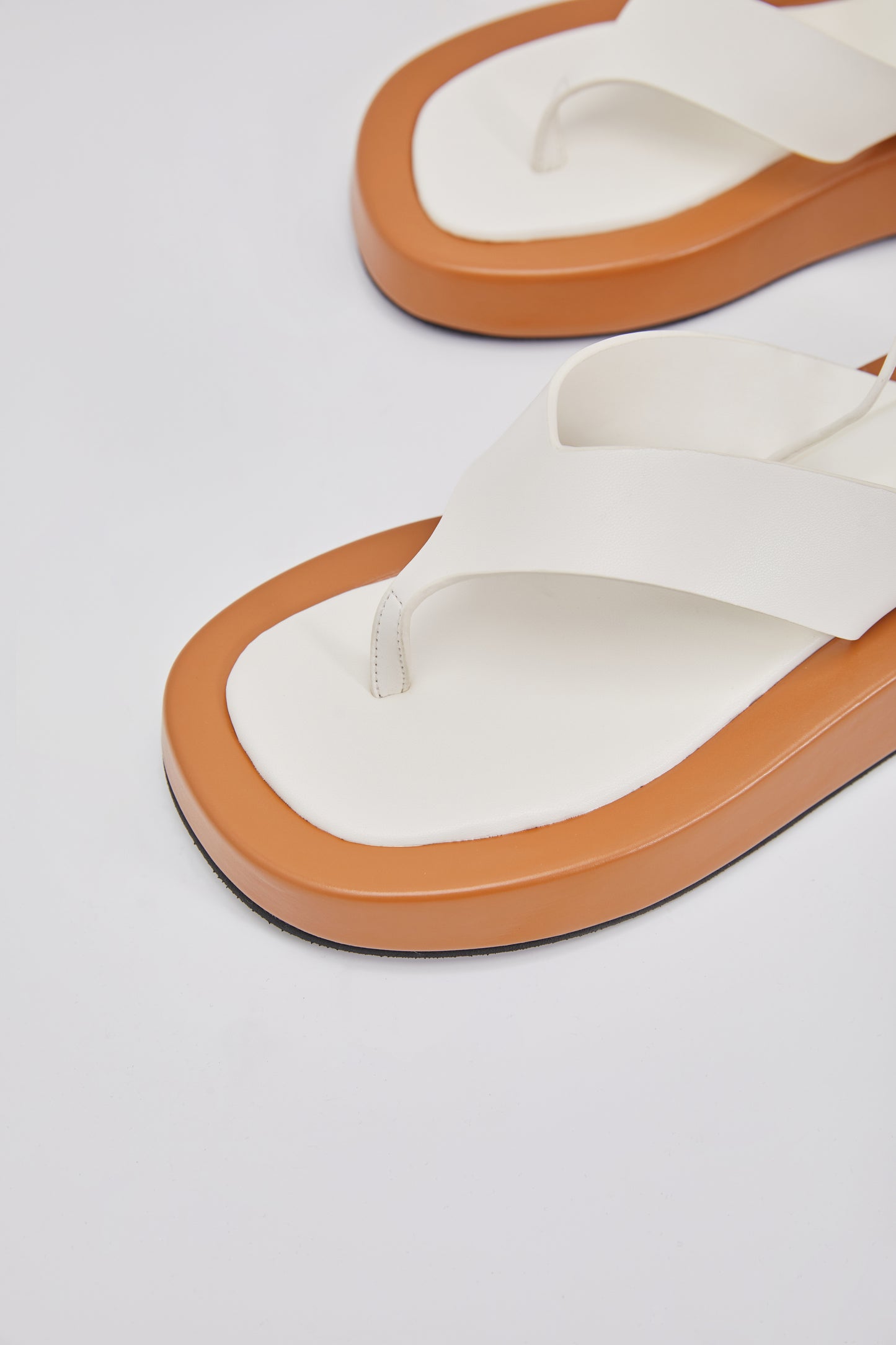 Platform Thong Sandals, White