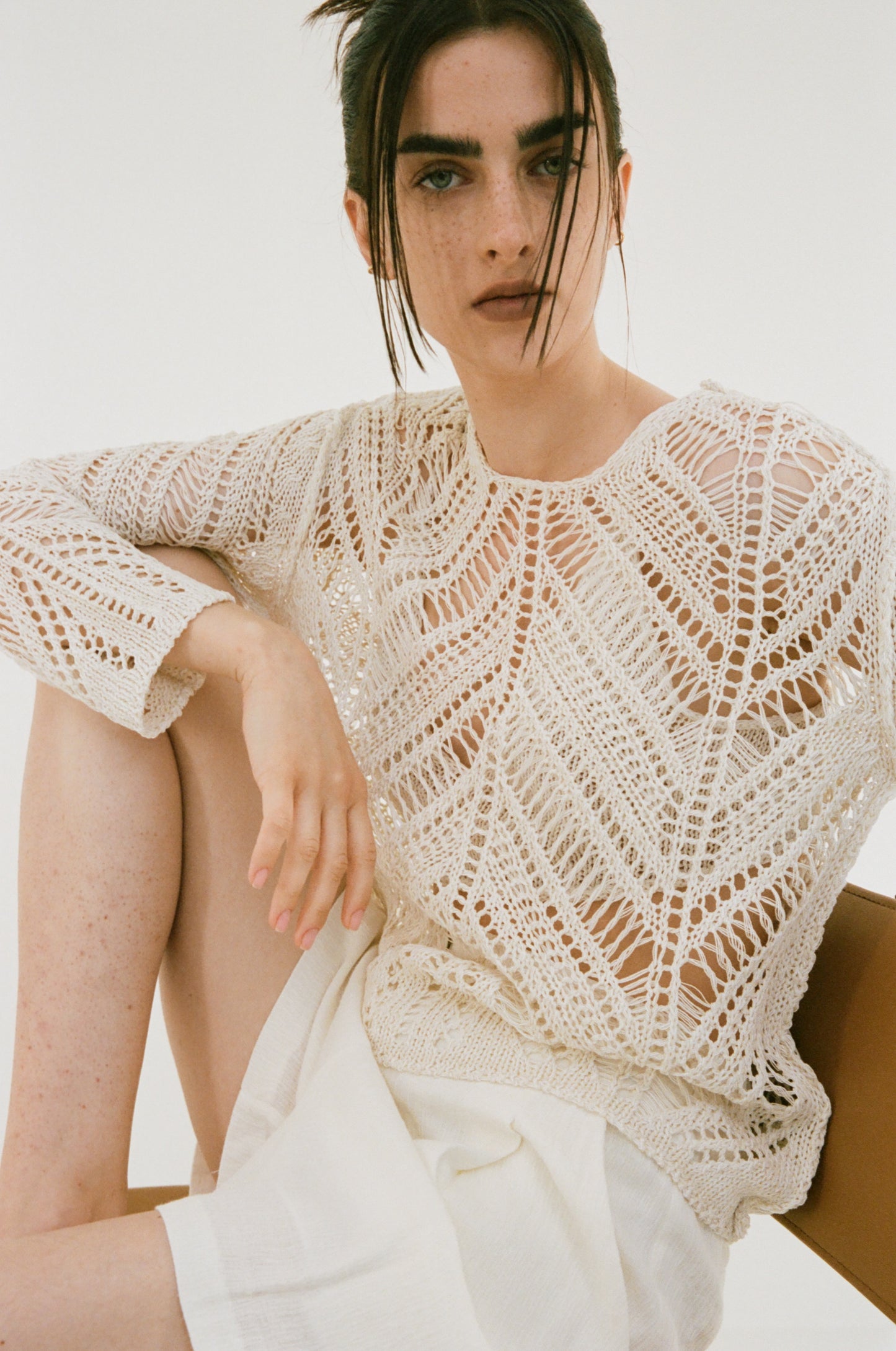 See Through Crochet Top, Ivory SourceUnknown