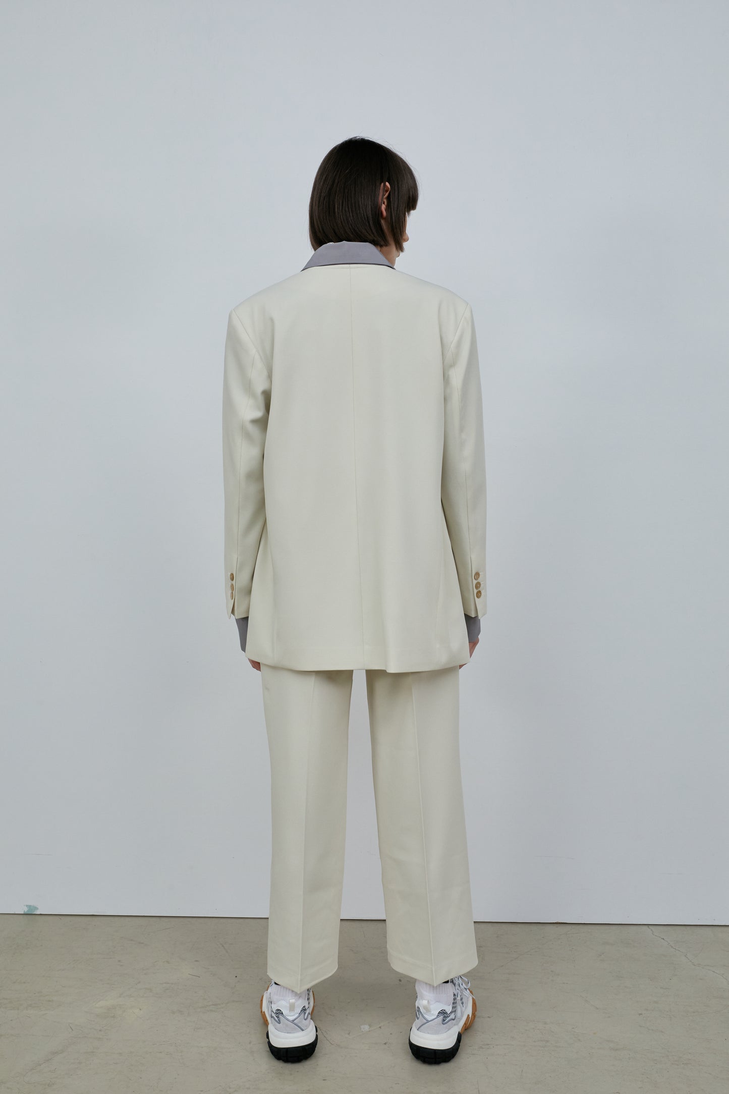 Suit Pants With Darts, Cream