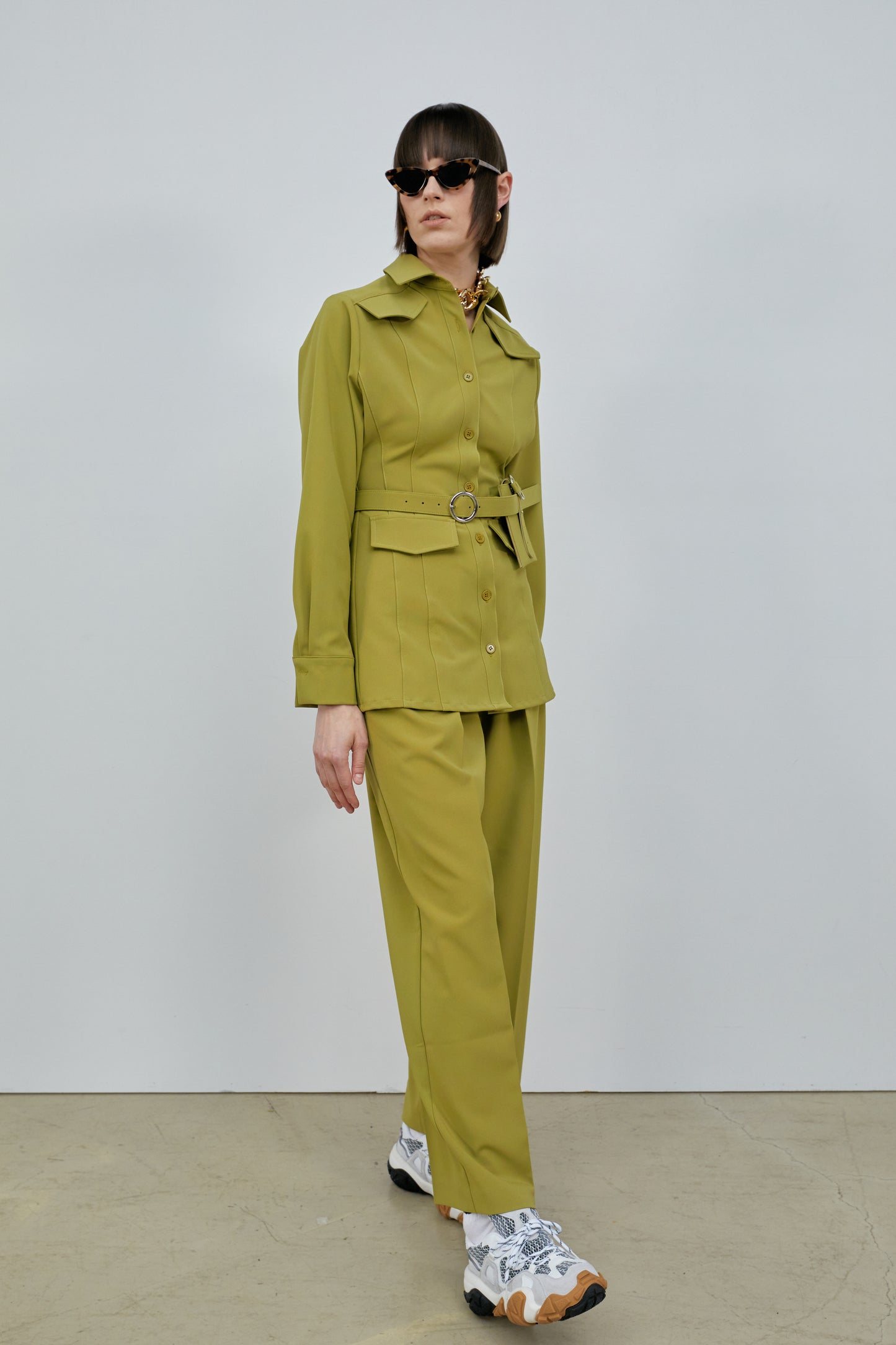 Slouchy Trousers, Olive Green