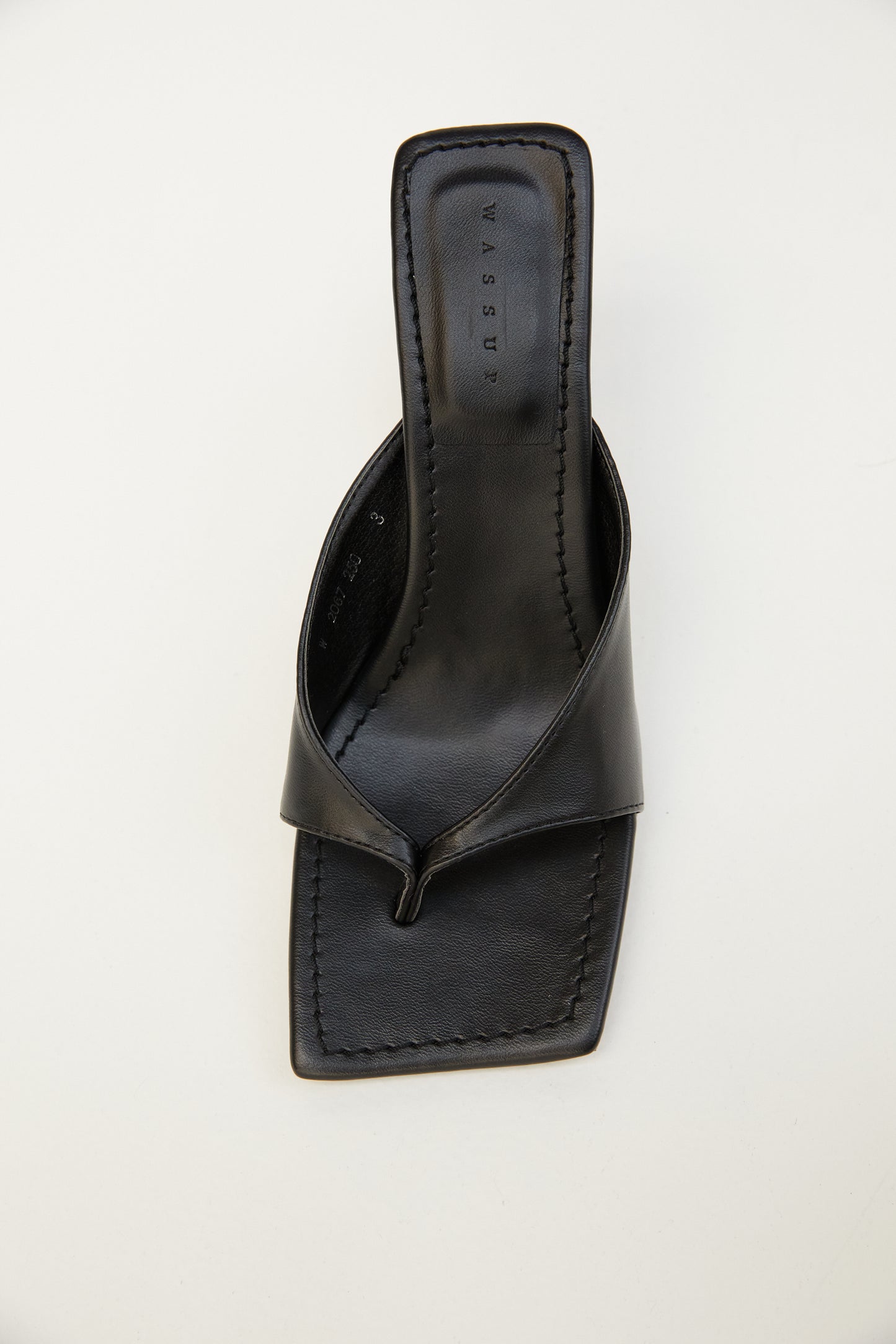 Asymmetric Toe Loop Heeled Mule, Black